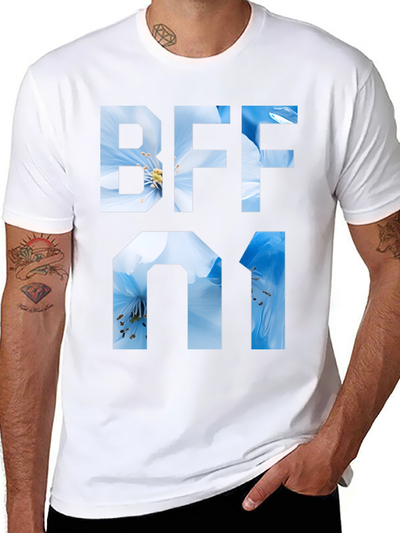BFF 01 Floral Graphic Tee - Black