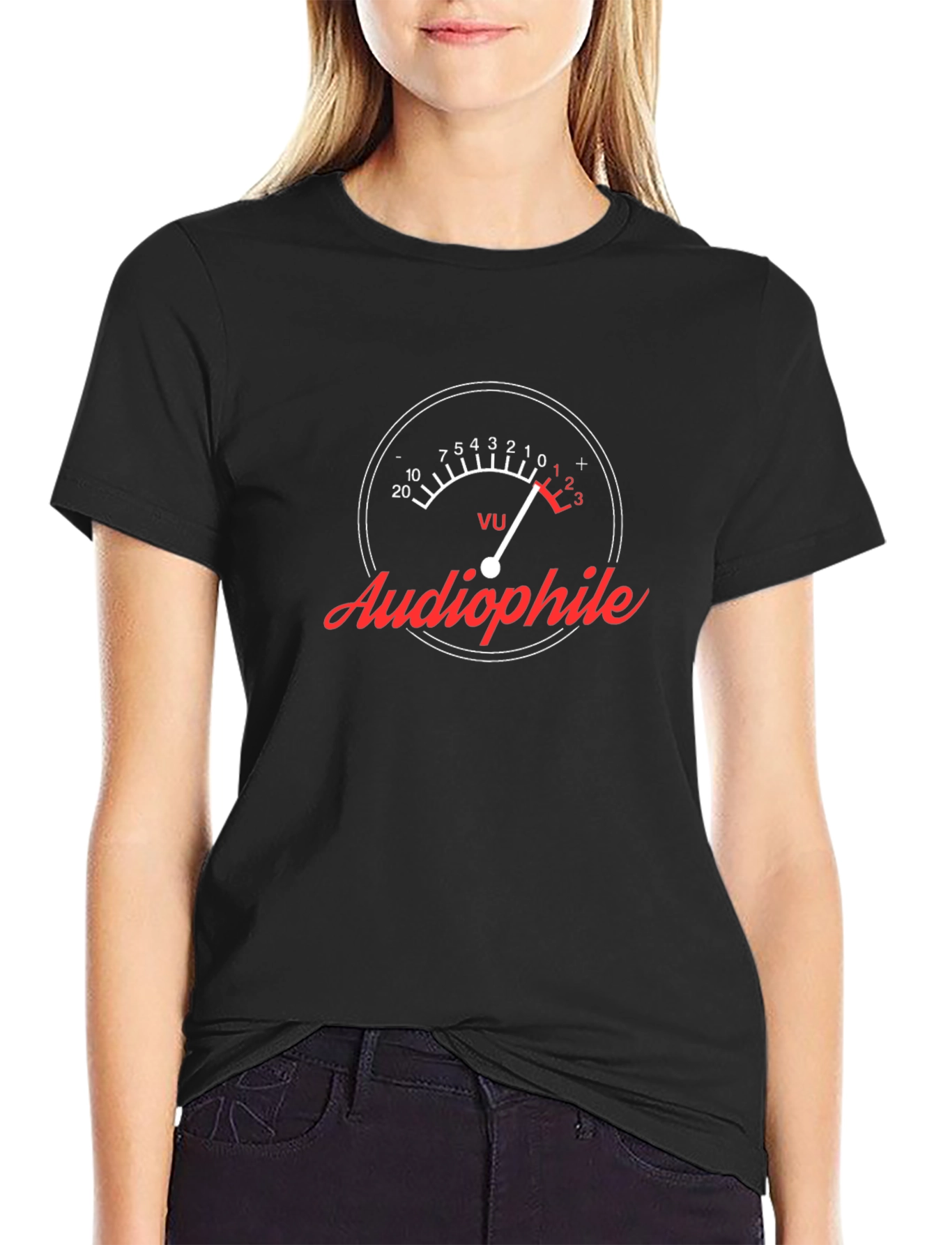 Audiophile VU Meter Graphic Tee - Black Cotton T-Shirt