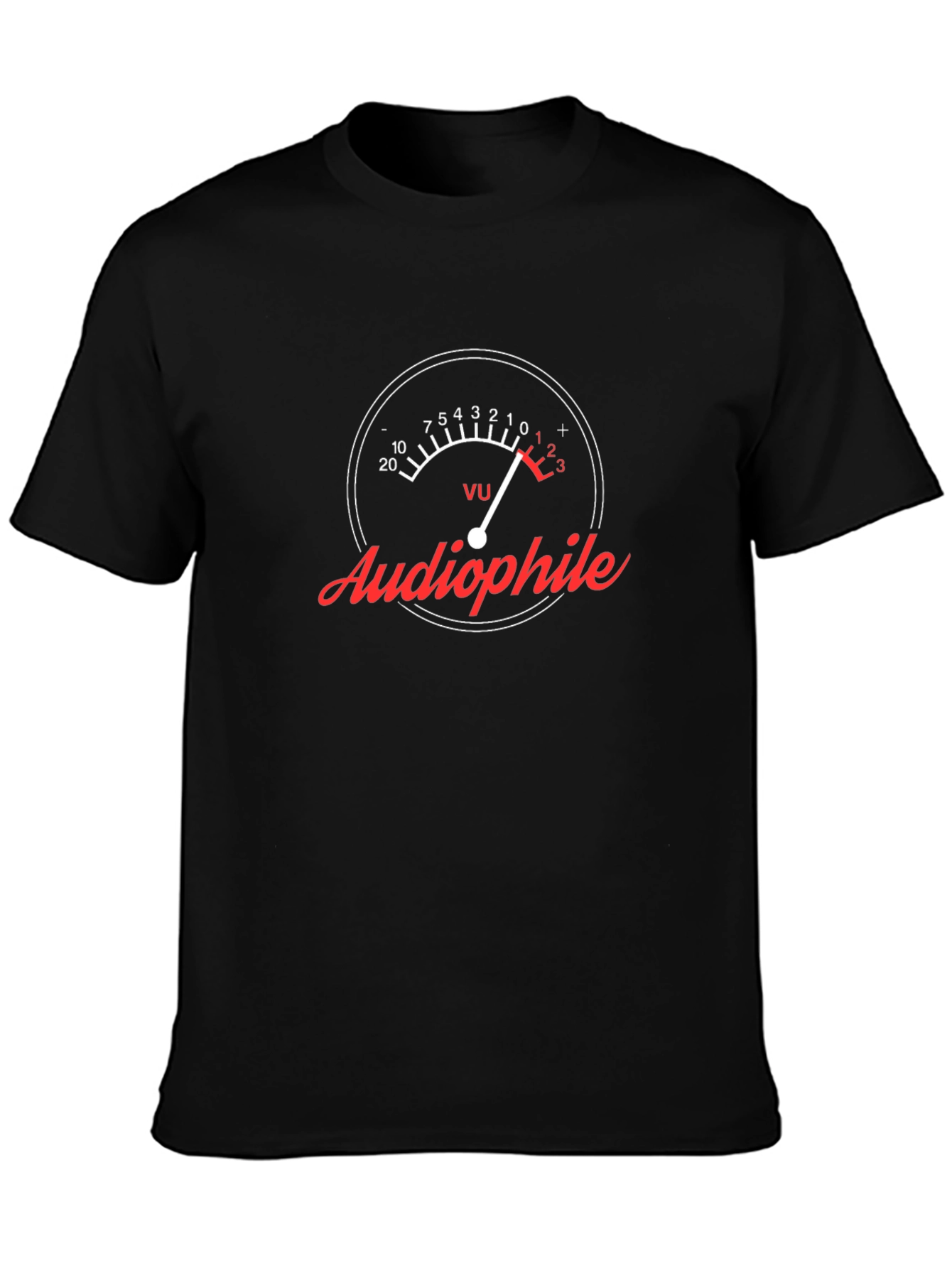 Audiophile VU Meter Graphic Tee - Black Cotton T-Shirt