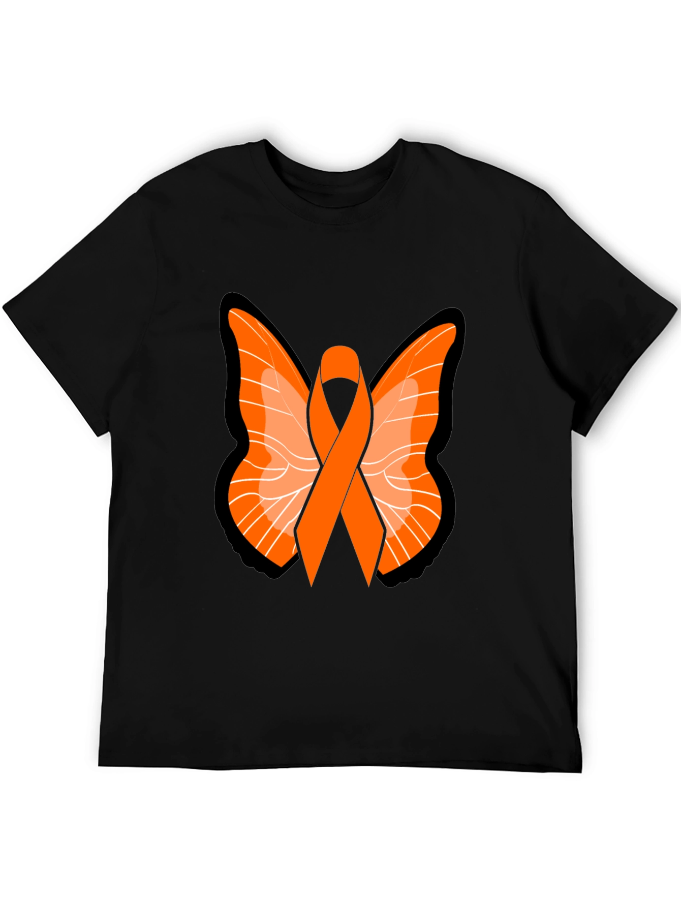 Orange Ribbon Butterfly Graphic Tee