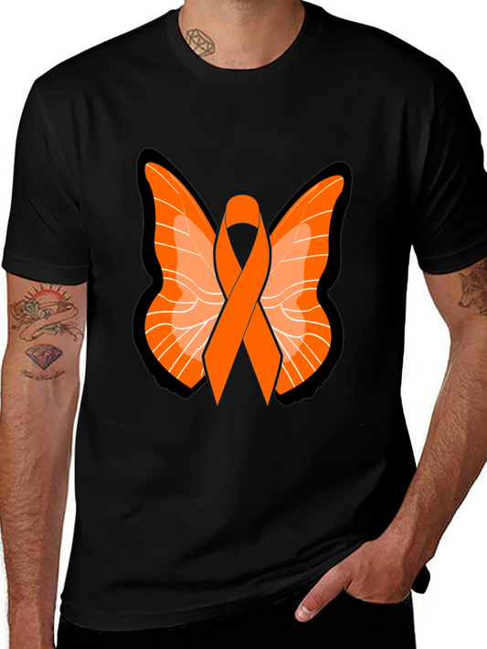 Orange Ribbon Butterfly Graphic Tee