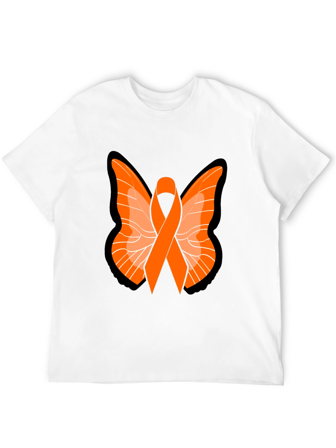 Orange Ribbon Butterfly Graphic Tee