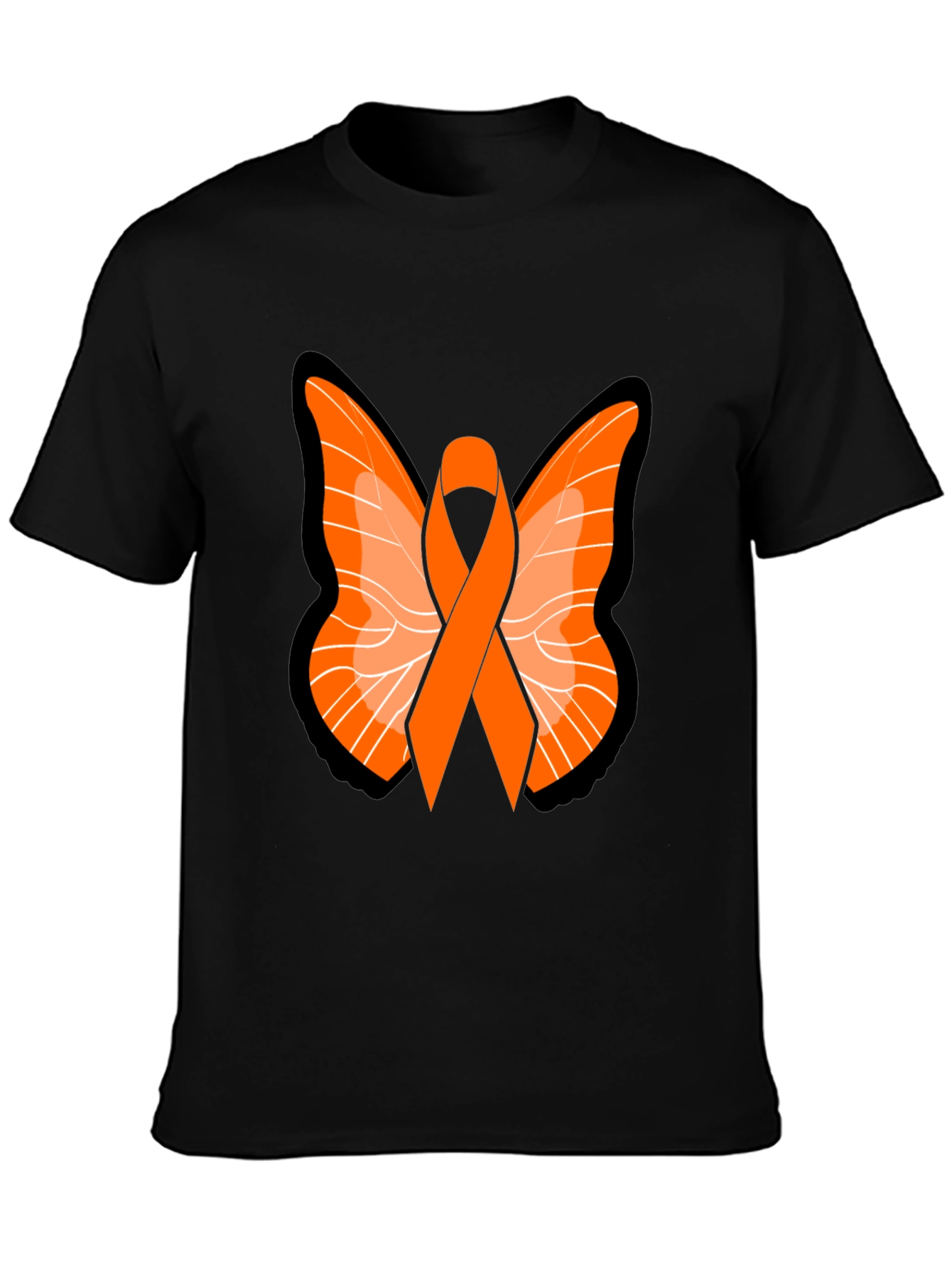 Orange Ribbon Butterfly Graphic Tee