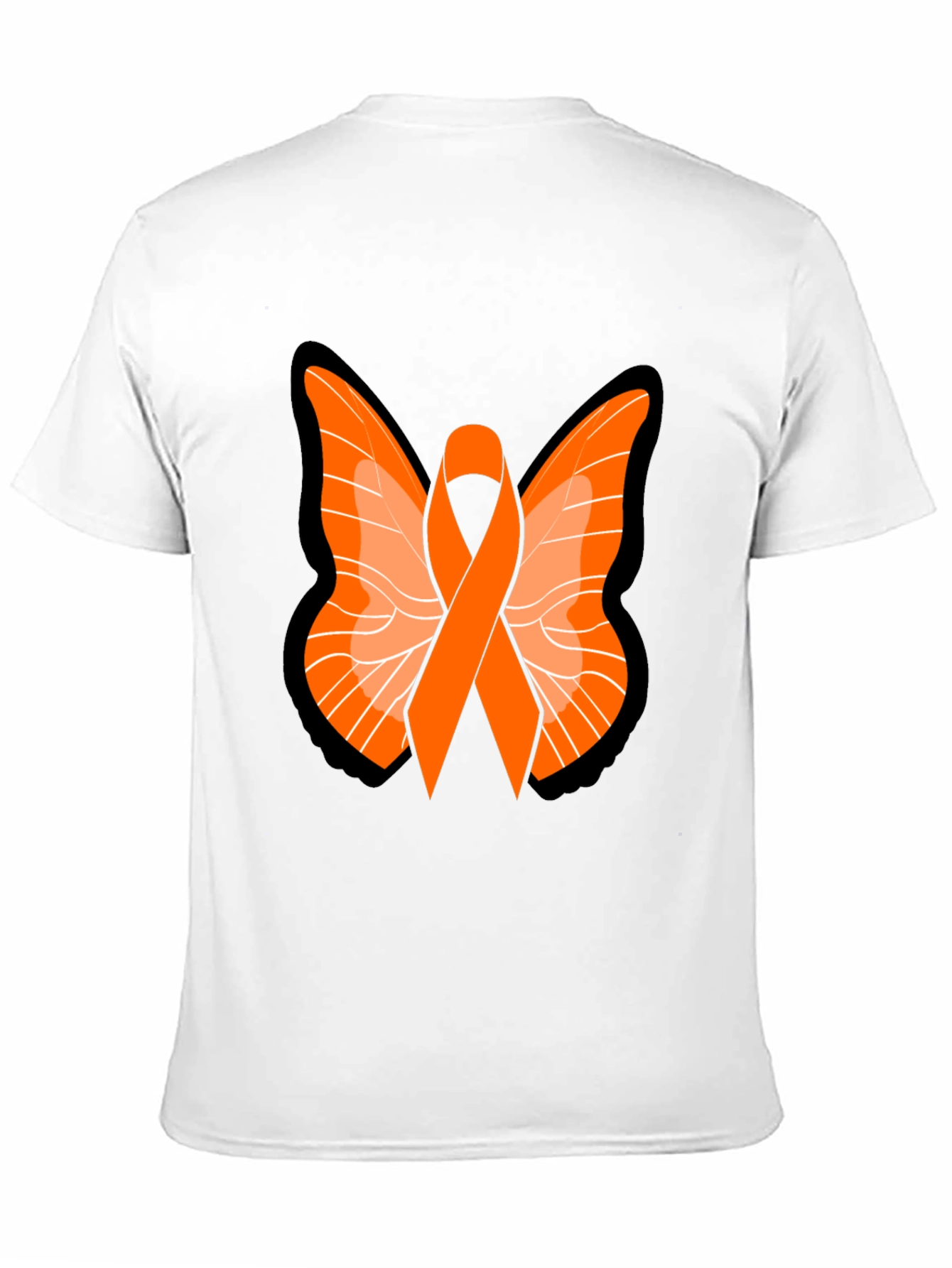 Orange Ribbon Butterfly Graphic Tee