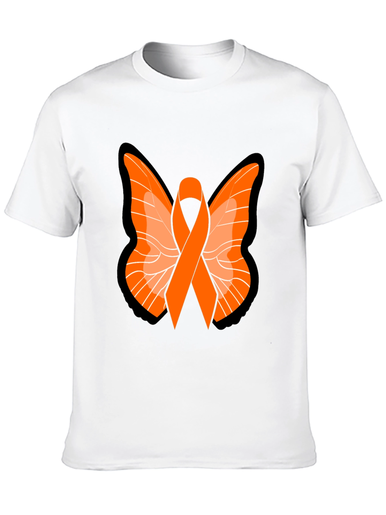 Orange Ribbon Butterfly Graphic Tee