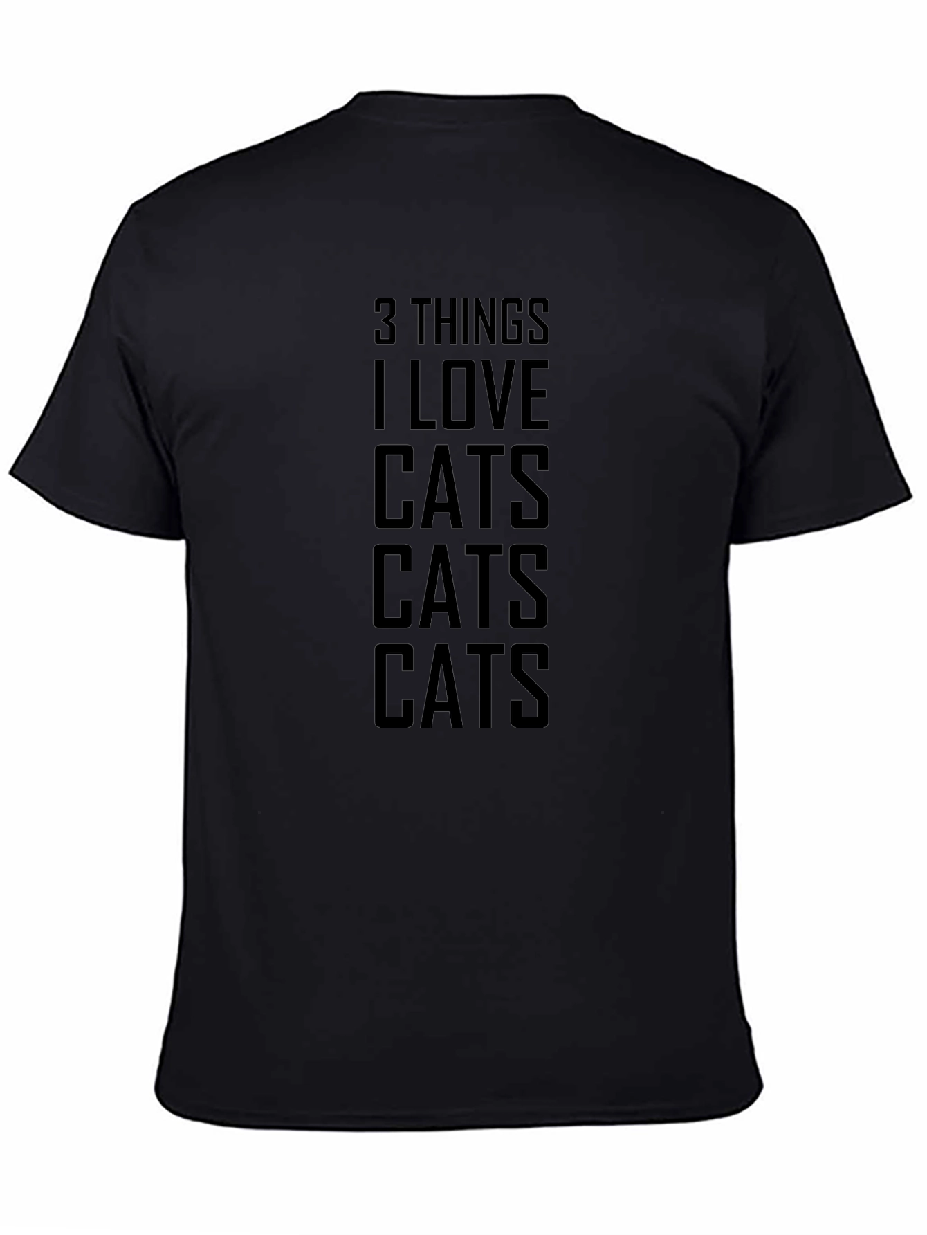 3 Things I Love Cats Graphic Tee - Black