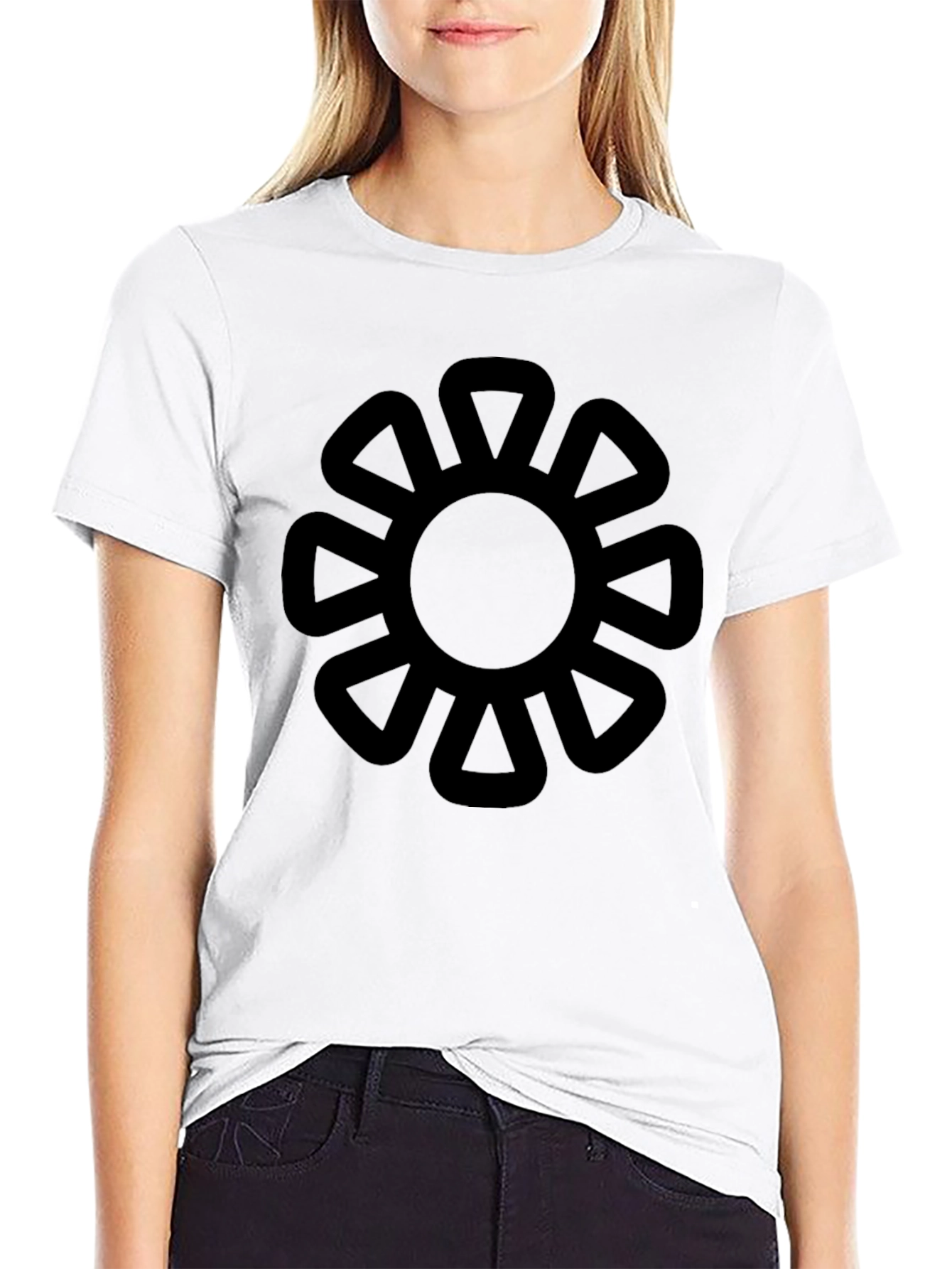 Adinkra Symbol Graphic Tee - Black Cotton T-Shirt