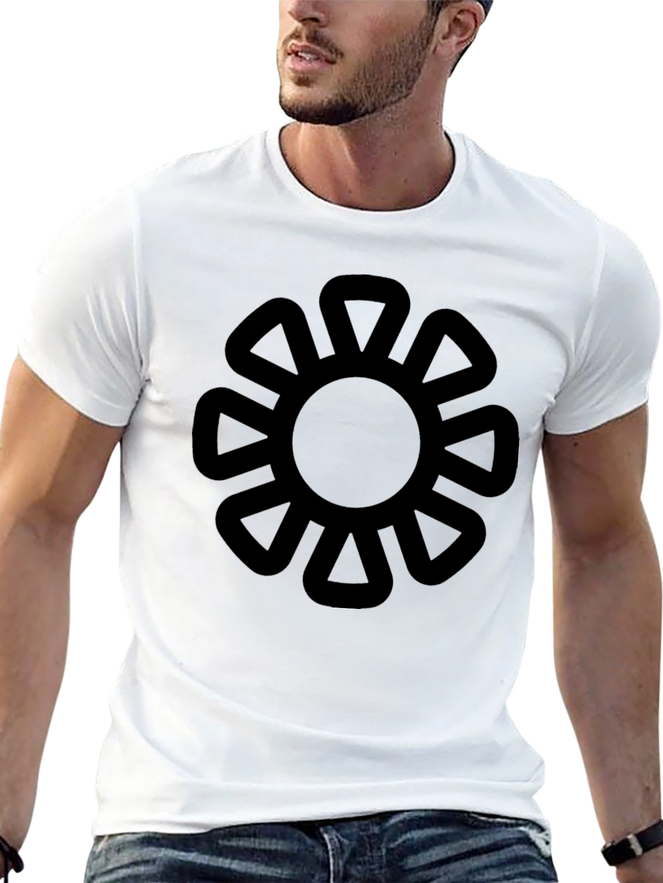Adinkra Symbol Graphic Tee - Black Cotton T-Shirt
