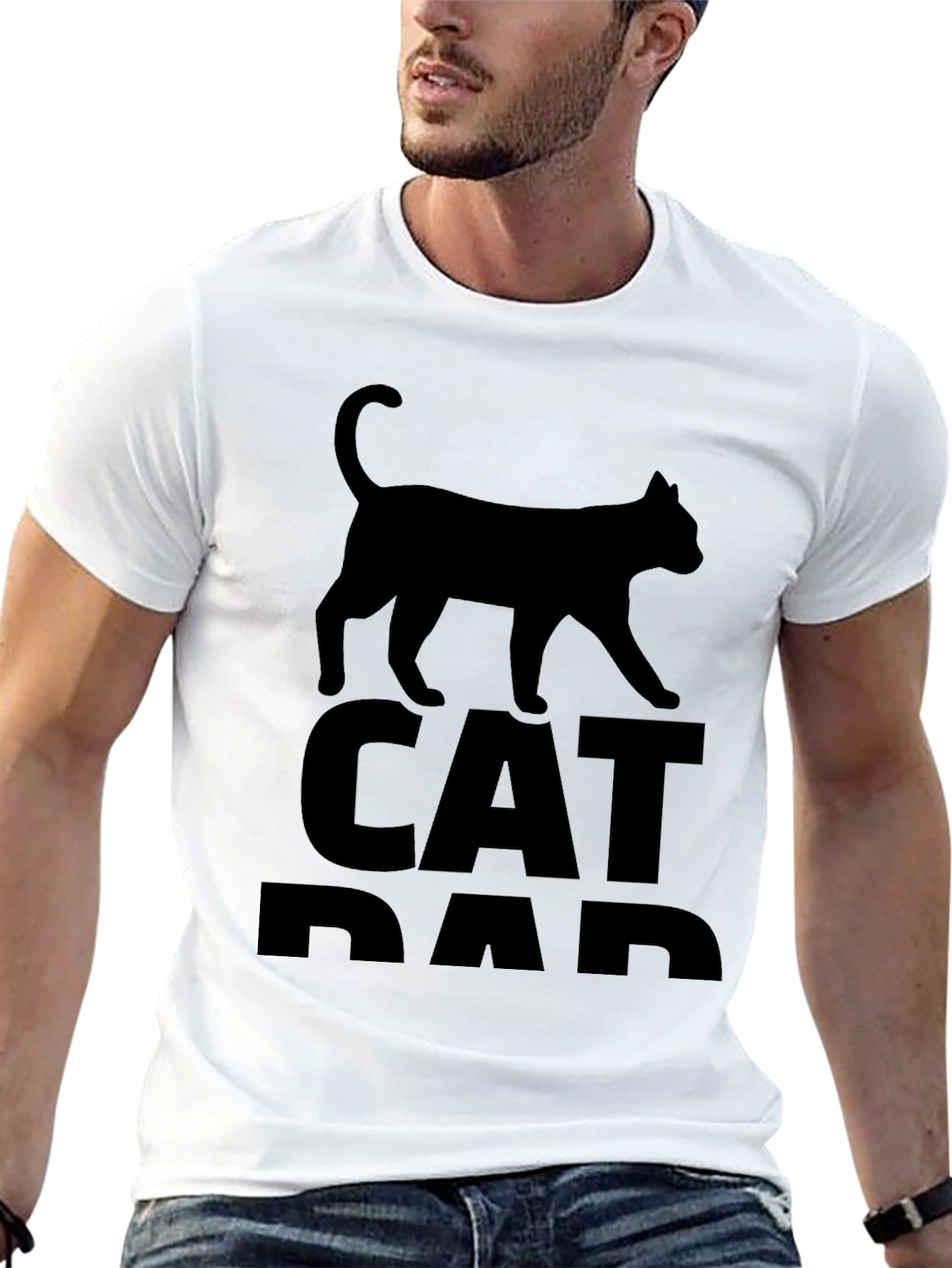 Cat Dad Black T-Shirt