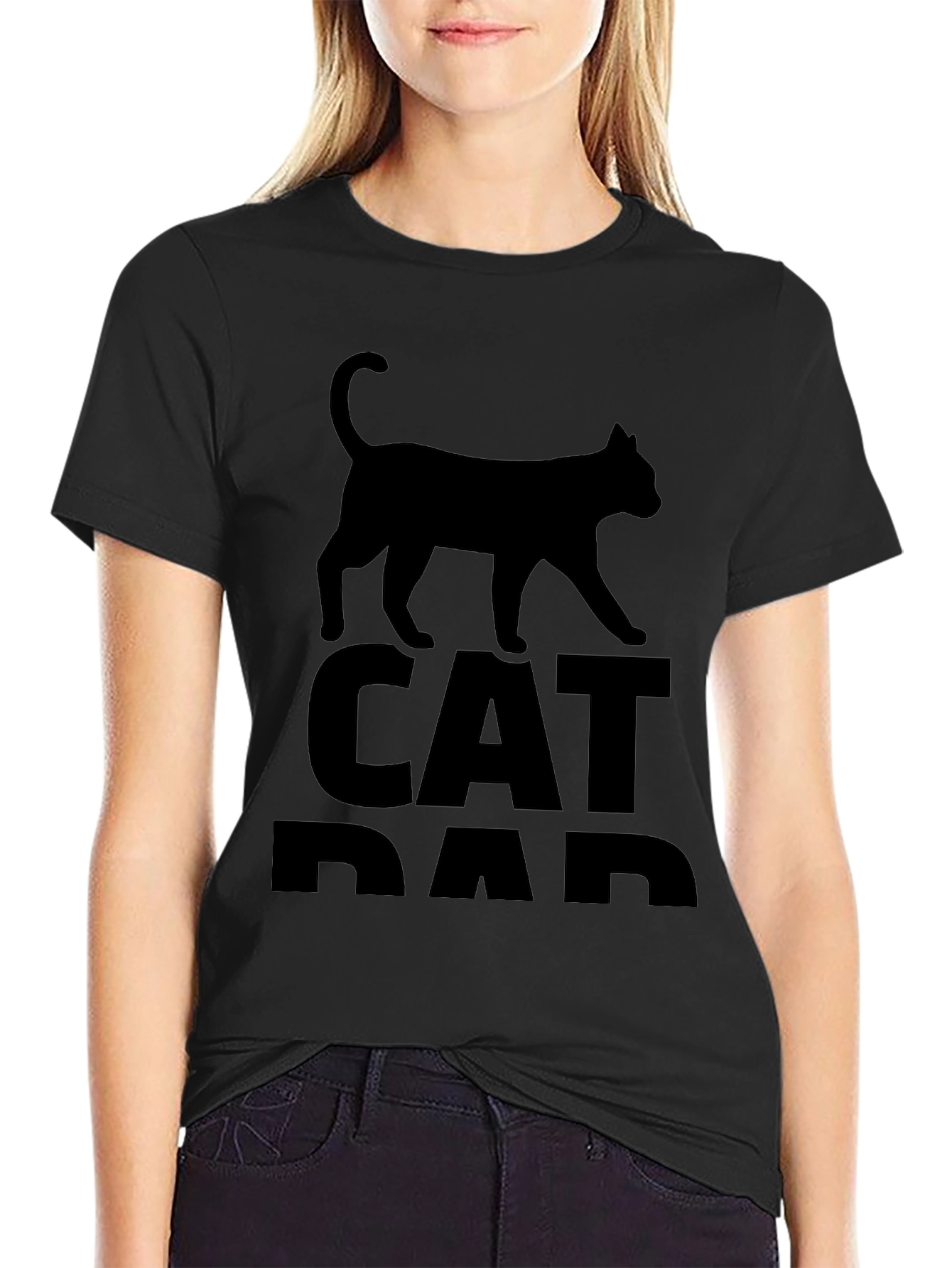 Cat Dad Black T-Shirt