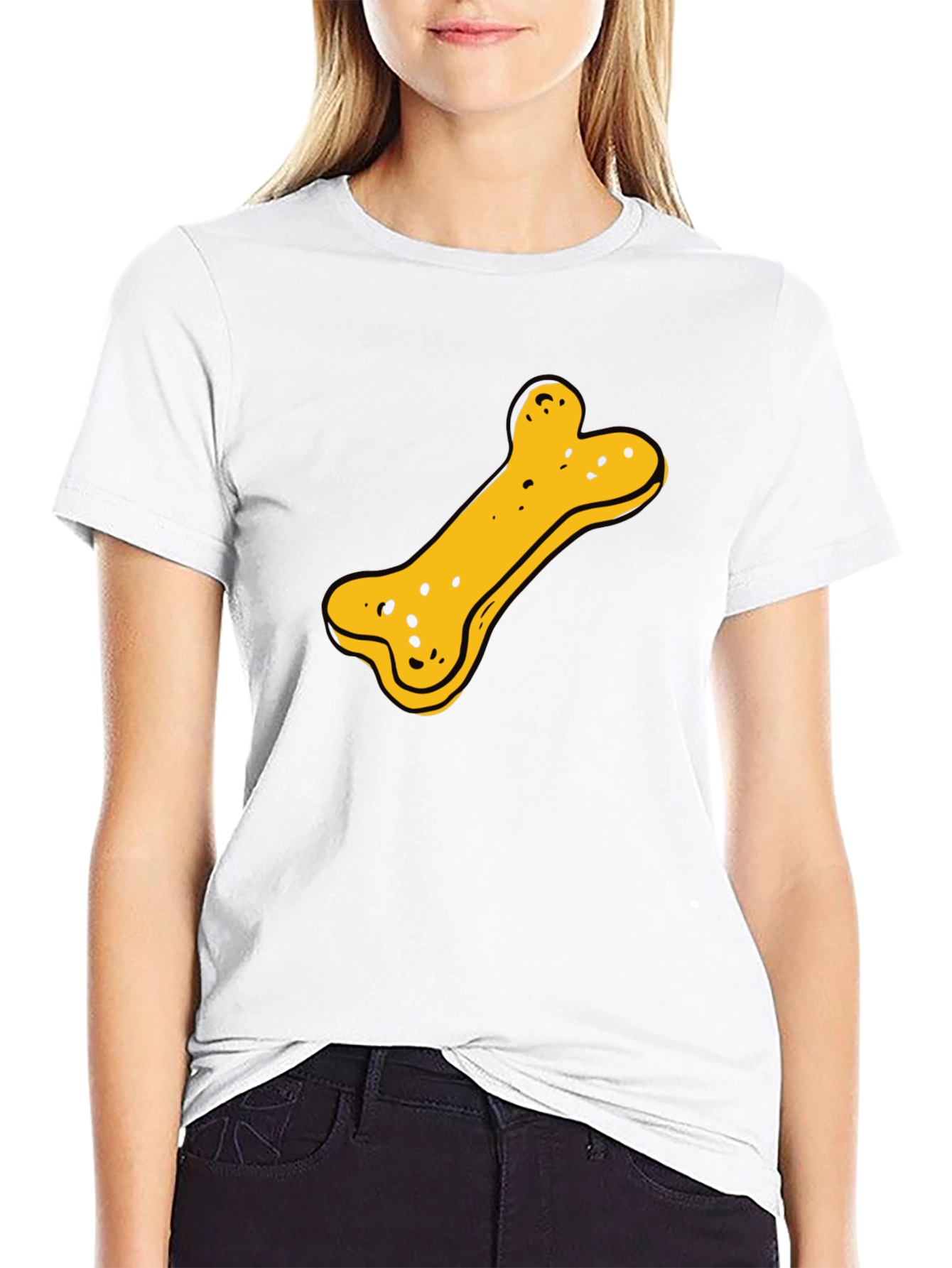 Dog Bone Graphic T-Shirt - Black