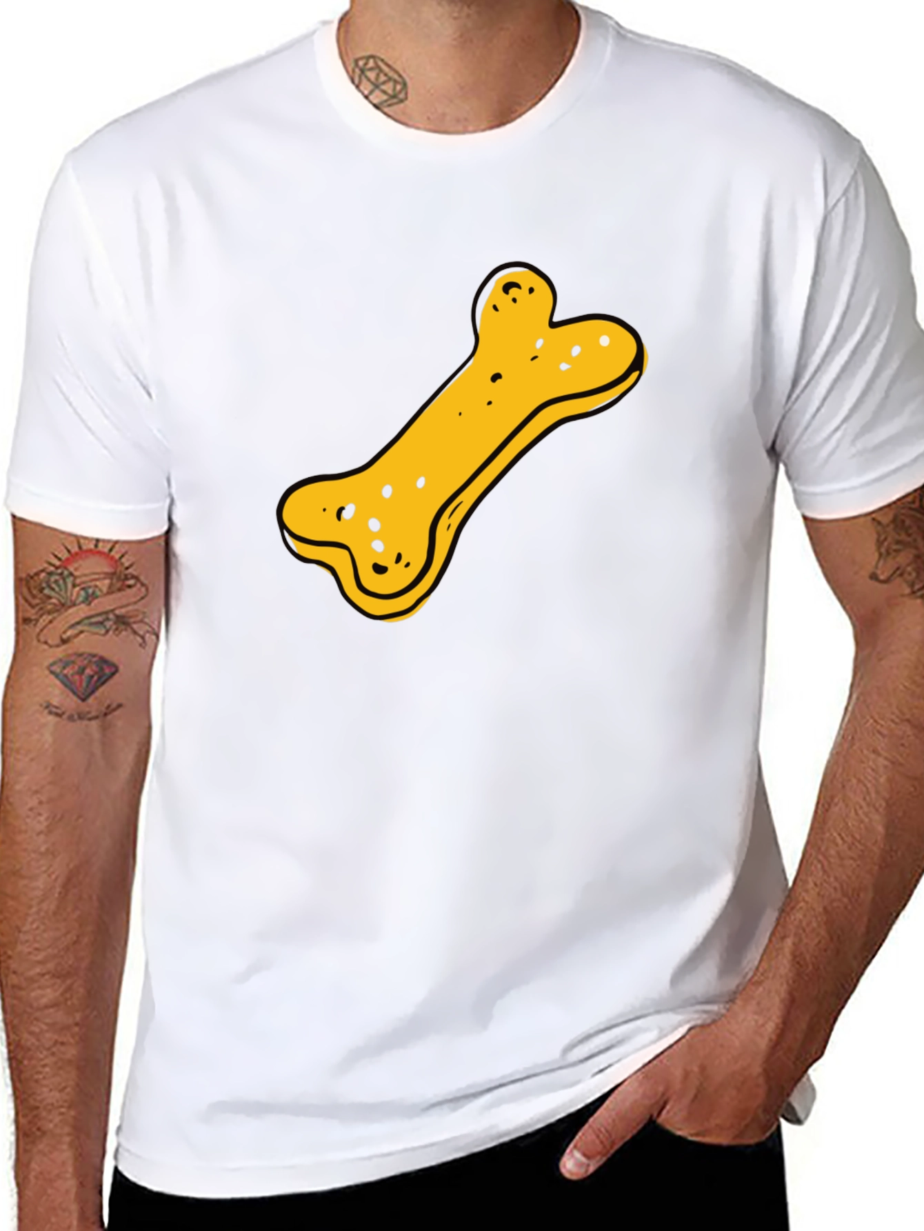 Dog Bone Graphic T-Shirt - Black