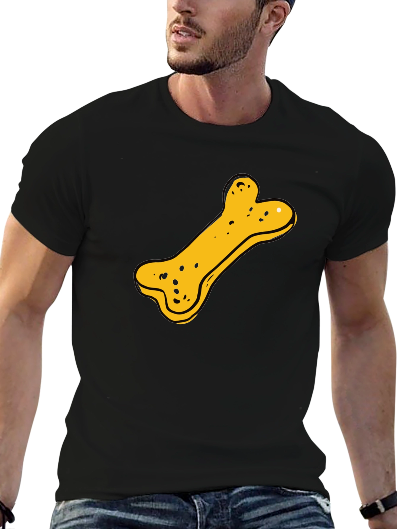 Dog Bone Graphic T-Shirt - Black