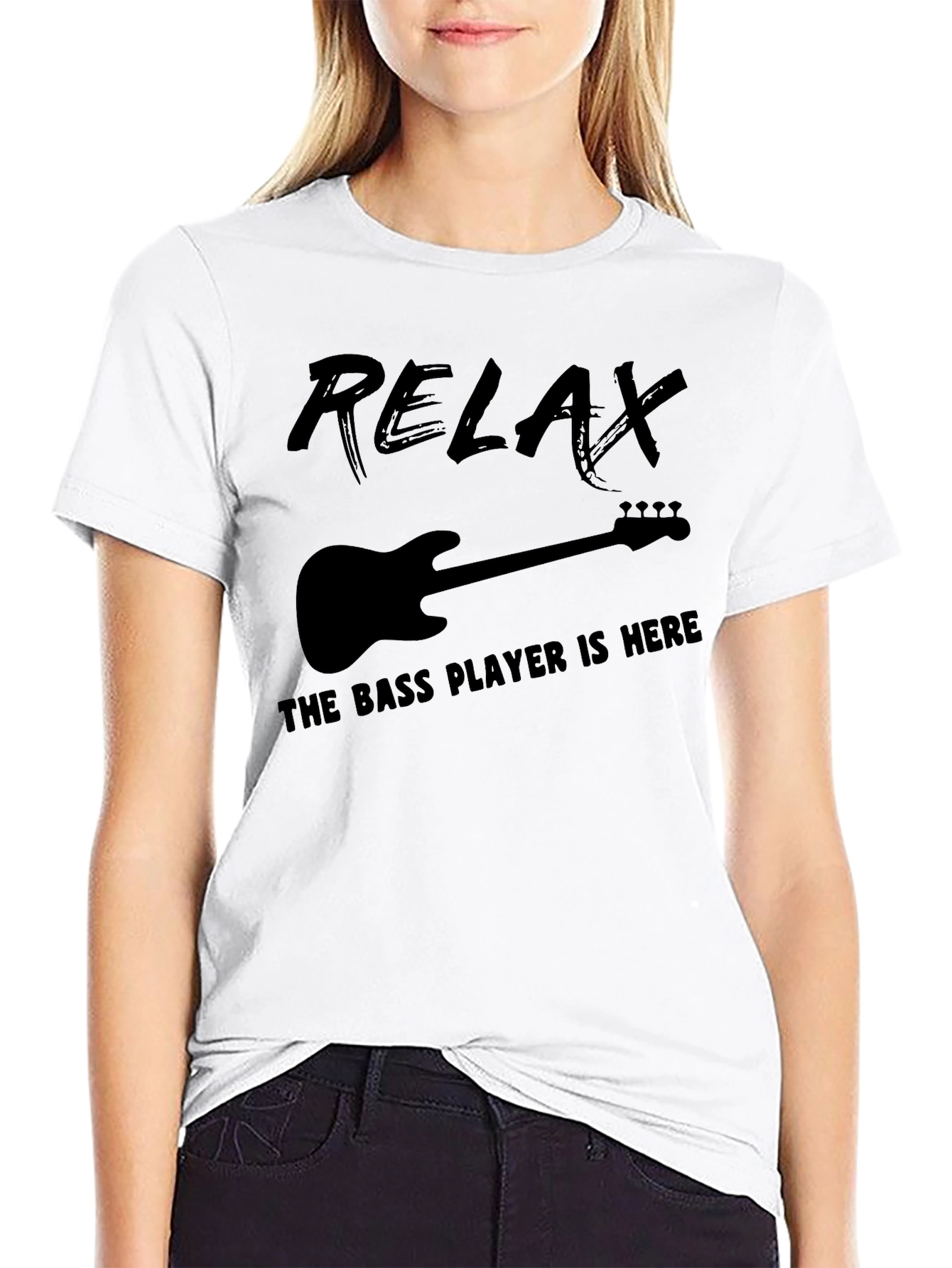 Relax Bass Player T-Shirt - Black Graphic Tee