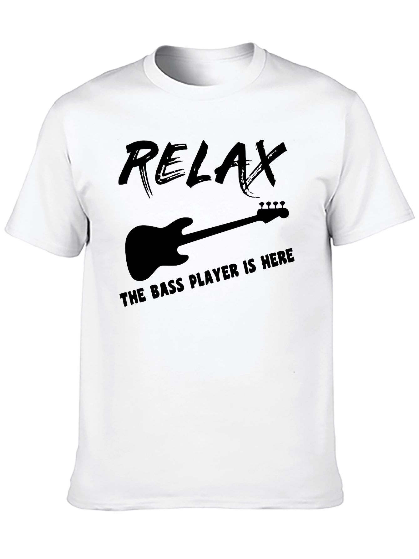 Relax Bass Player T-Shirt - Black Graphic Tee