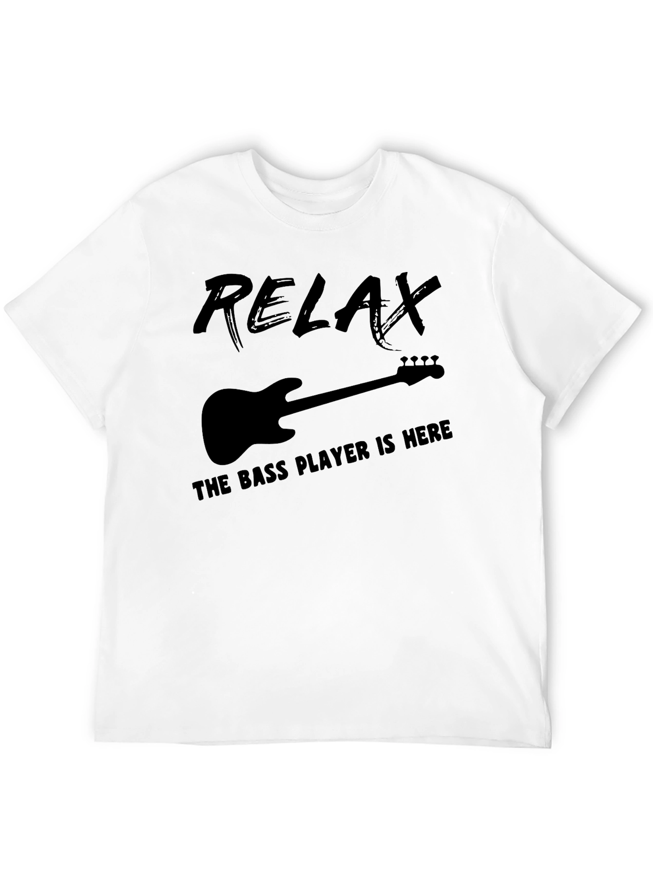 Relax Bass Player T-Shirt - Black Graphic Tee