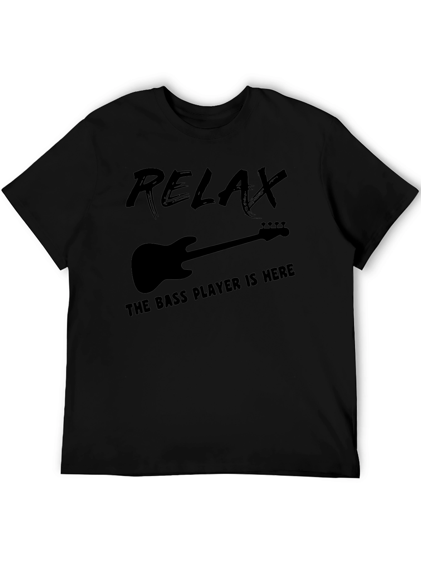 Relax Bass Player T-Shirt - Black Graphic Tee