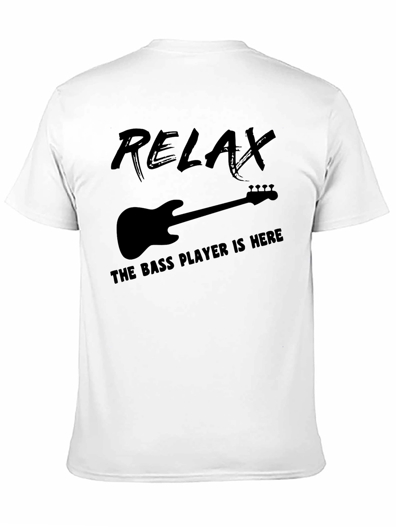 Relax Bass Player T-Shirt - Black Graphic Tee