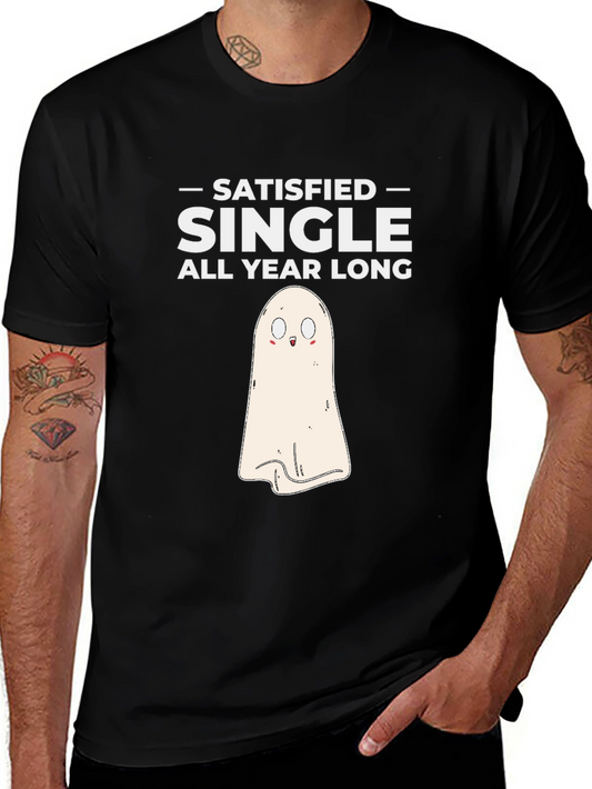 Satisfied Single Ghost T-Shirt - Halloween Costume