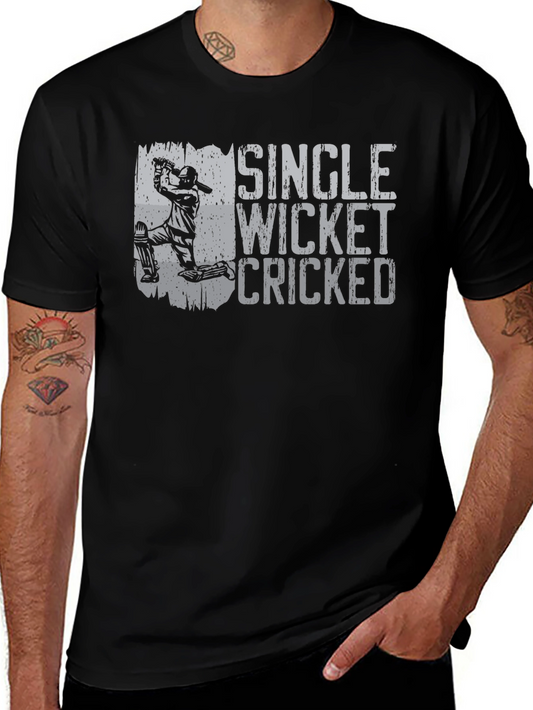 Single Wicket Cricket T-Shirt - Sporty Graphic Tee