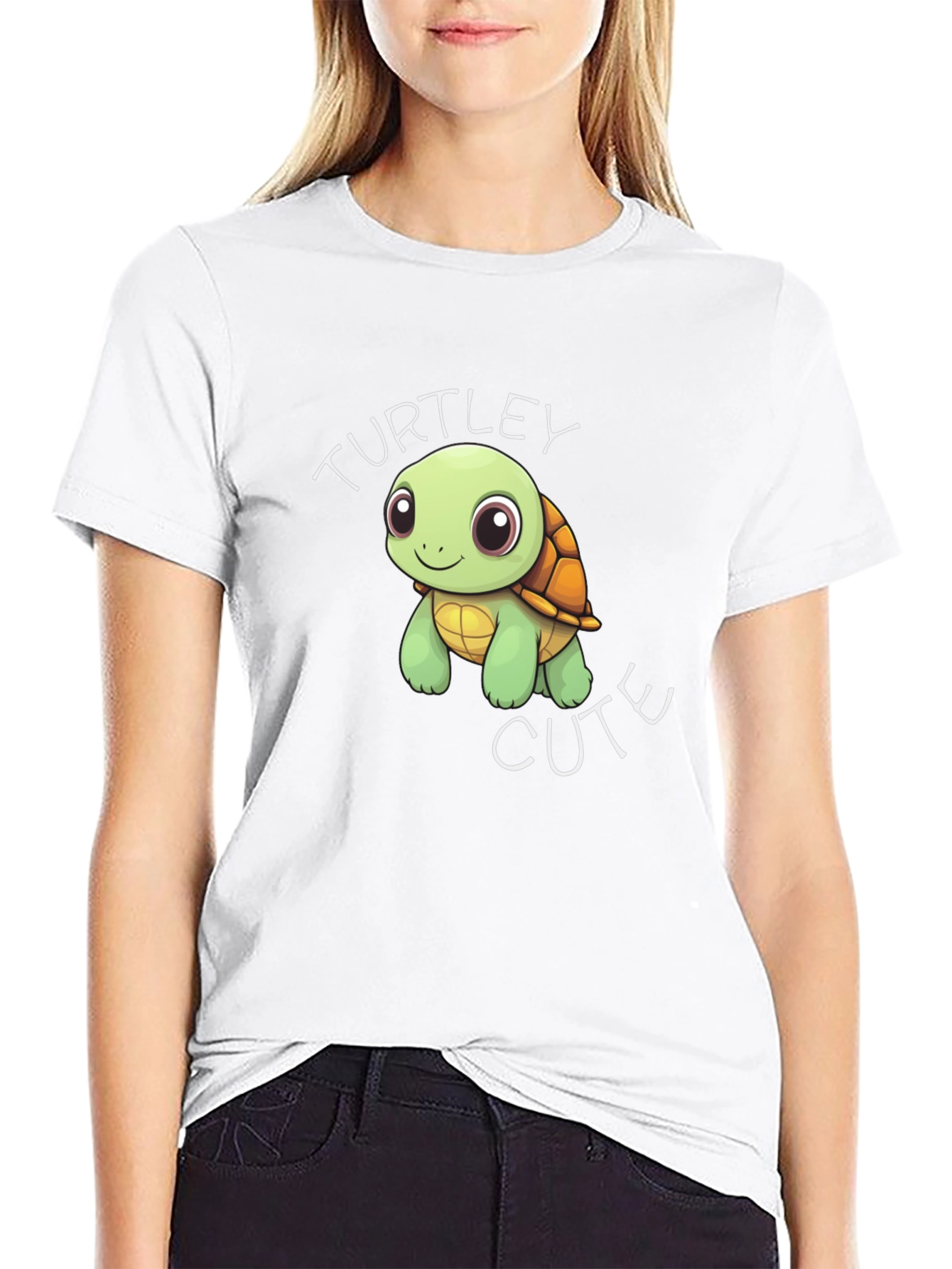 Turtley Cute Graphic T-Shirt - Black