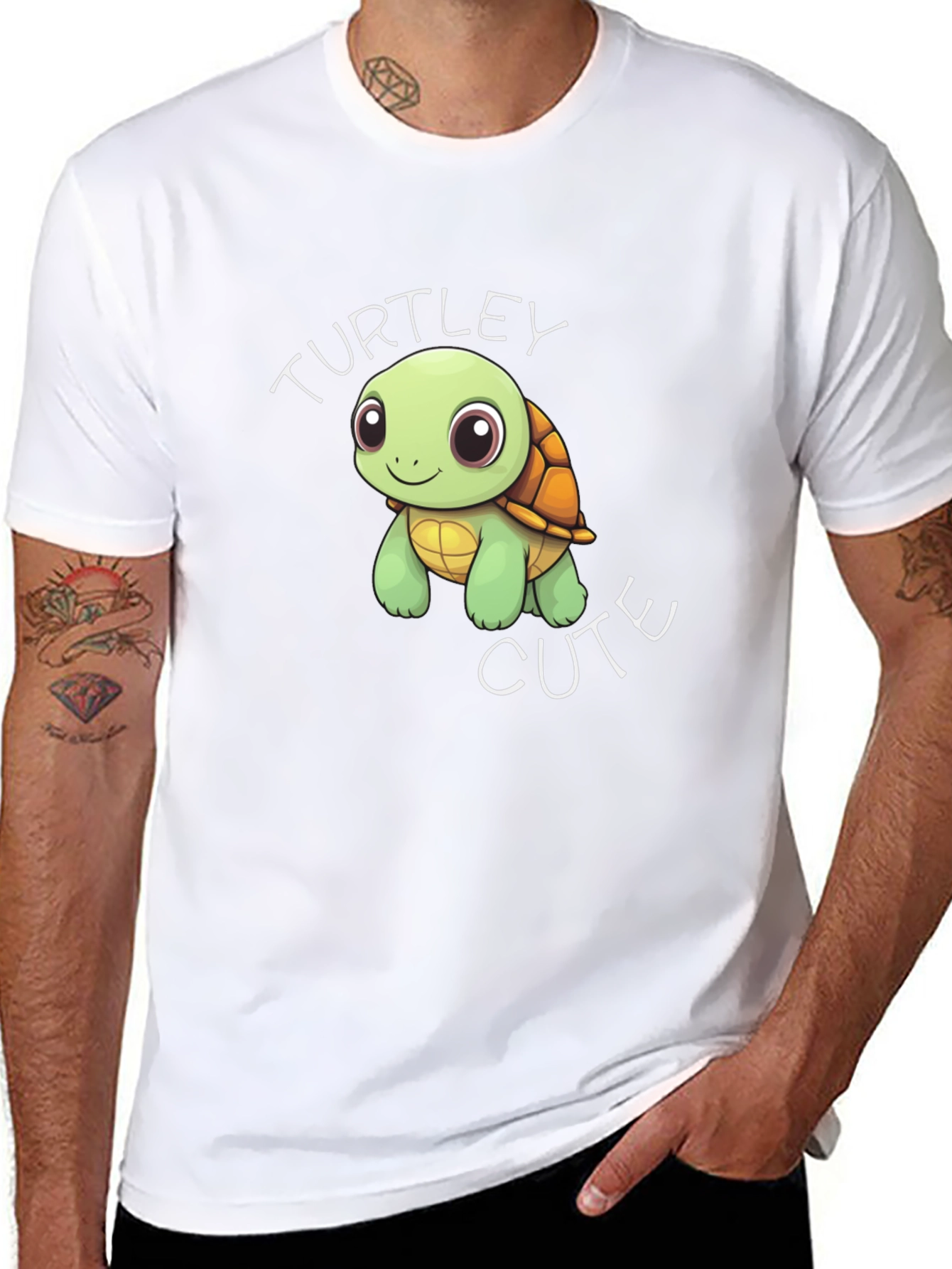 Turtley Cute Graphic T-Shirt - Black