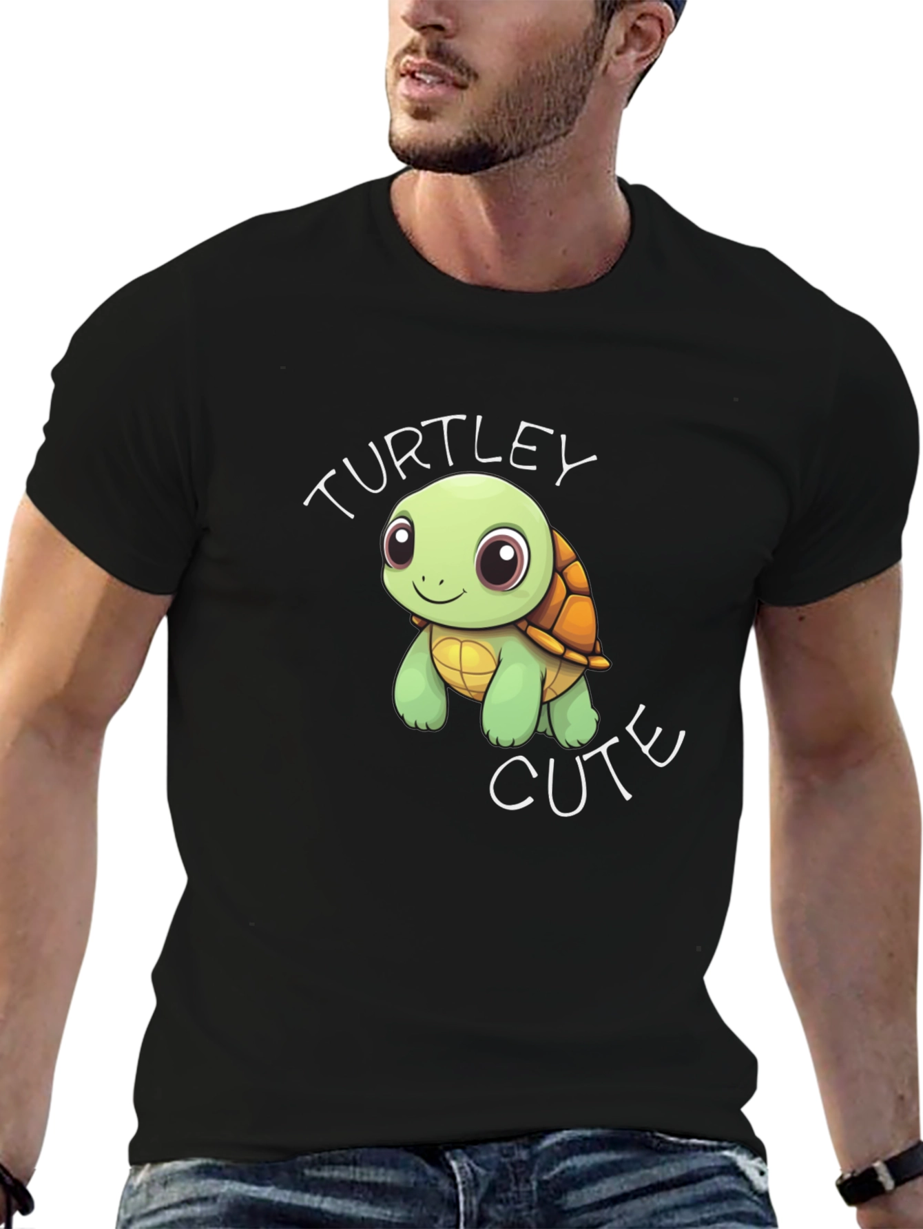 Turtley Cute Graphic T-Shirt - Black