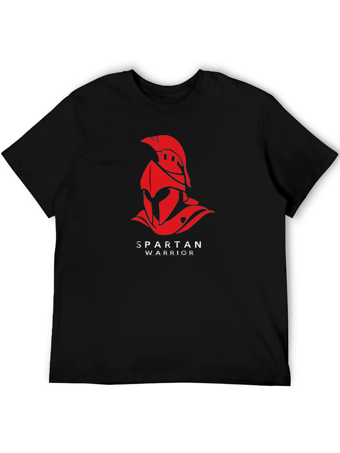 Spartan Warrior Graphic T-Shirt - Black Cotton Tee