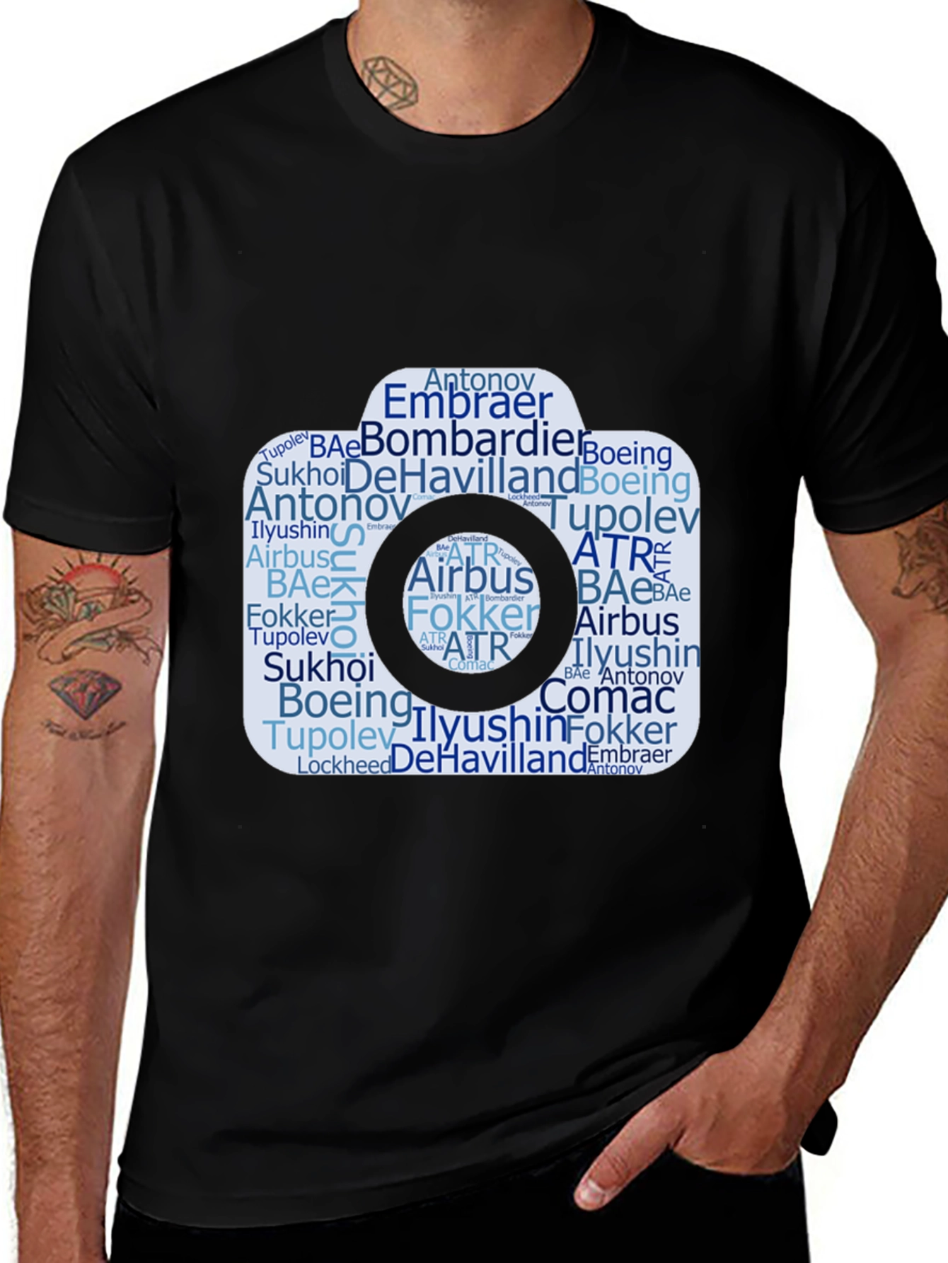 Aviation Company Word Art Camera T-Shirt