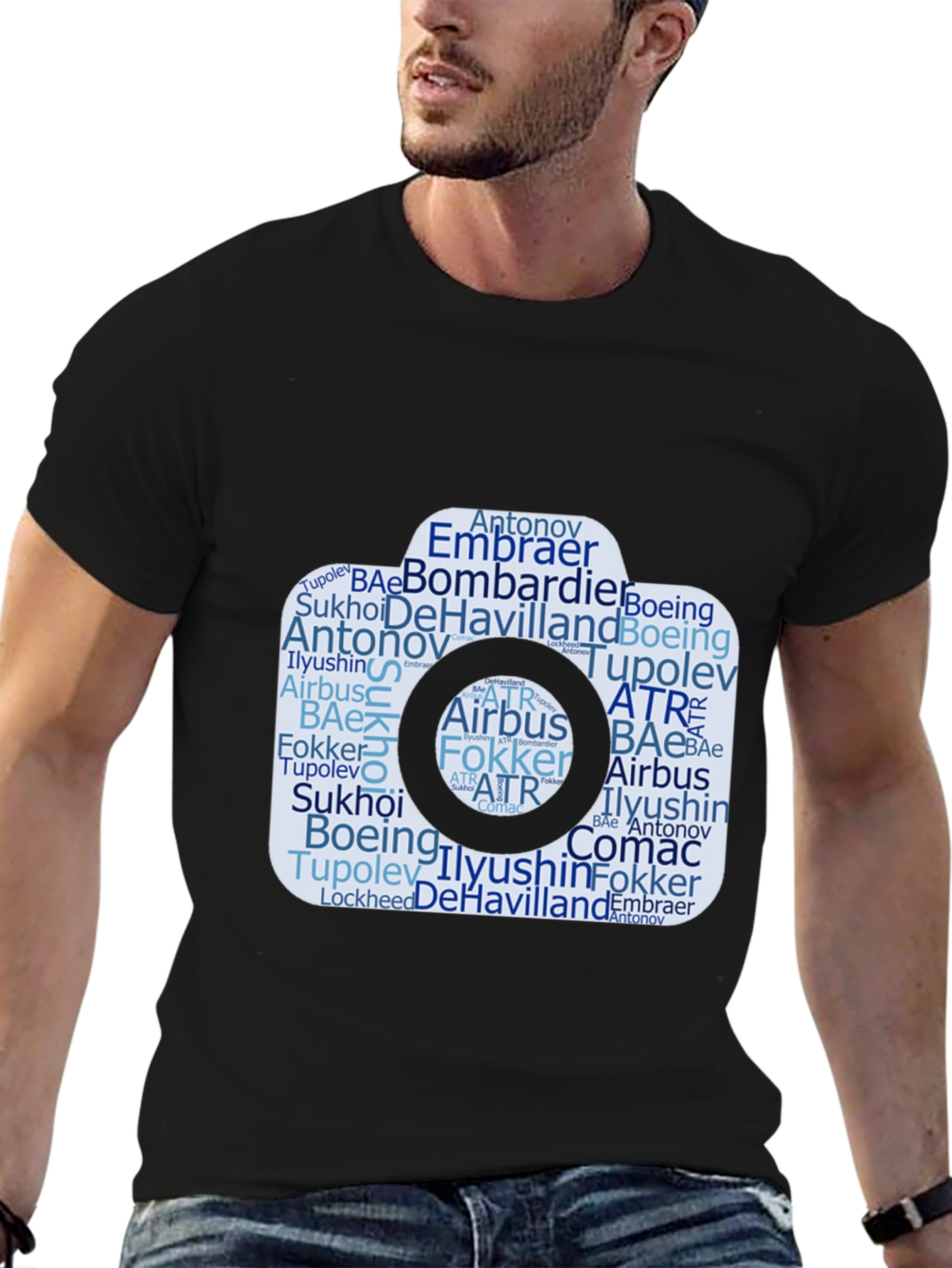 Aviation Company Word Art Camera T-Shirt