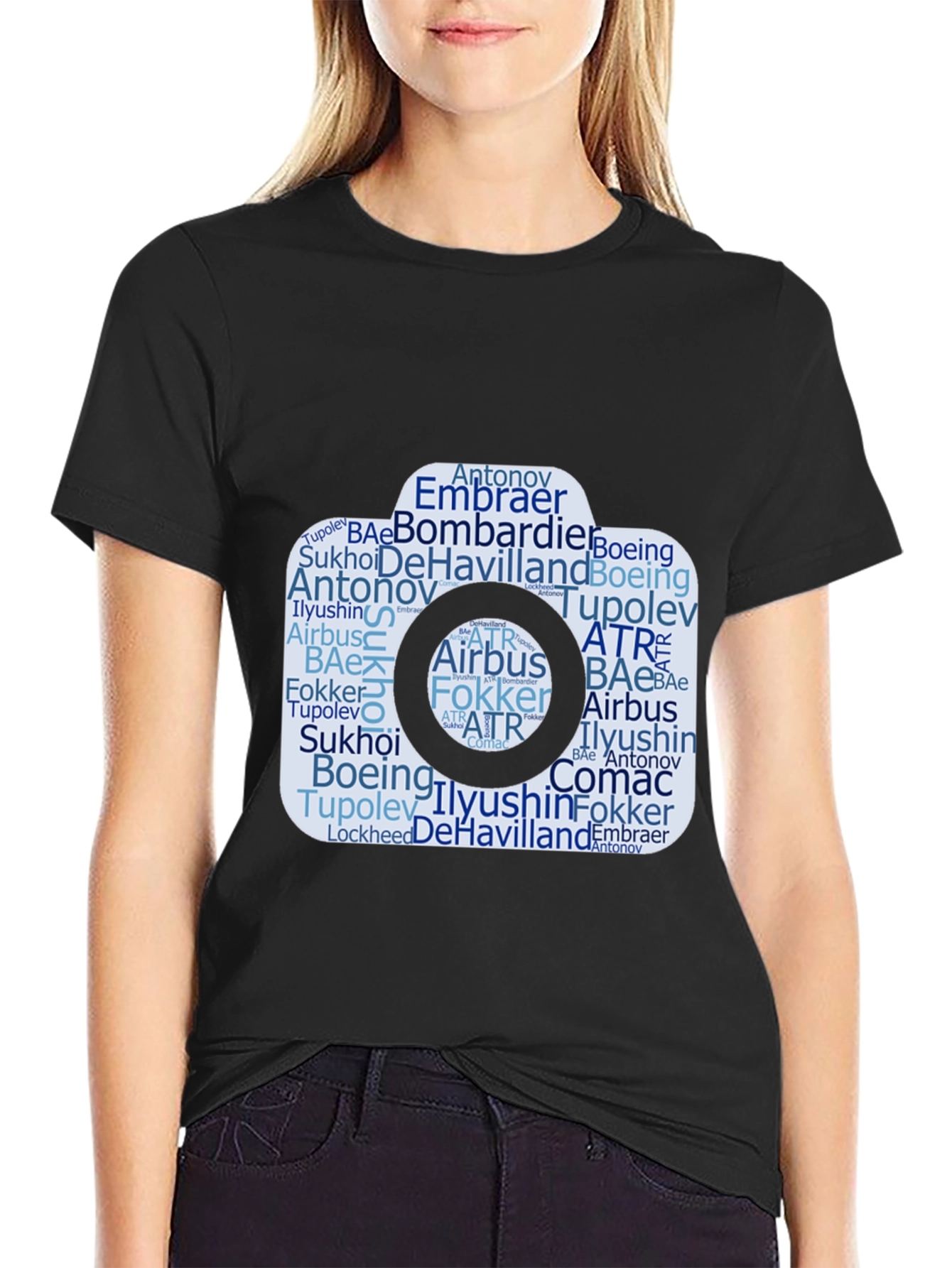 Aviation Company Word Art Camera T-Shirt