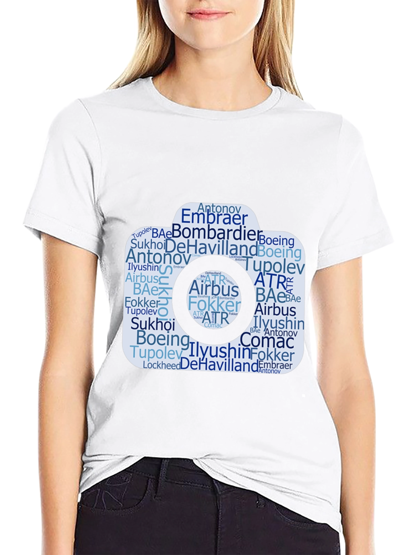 Aviation Company Word Art Camera T-Shirt