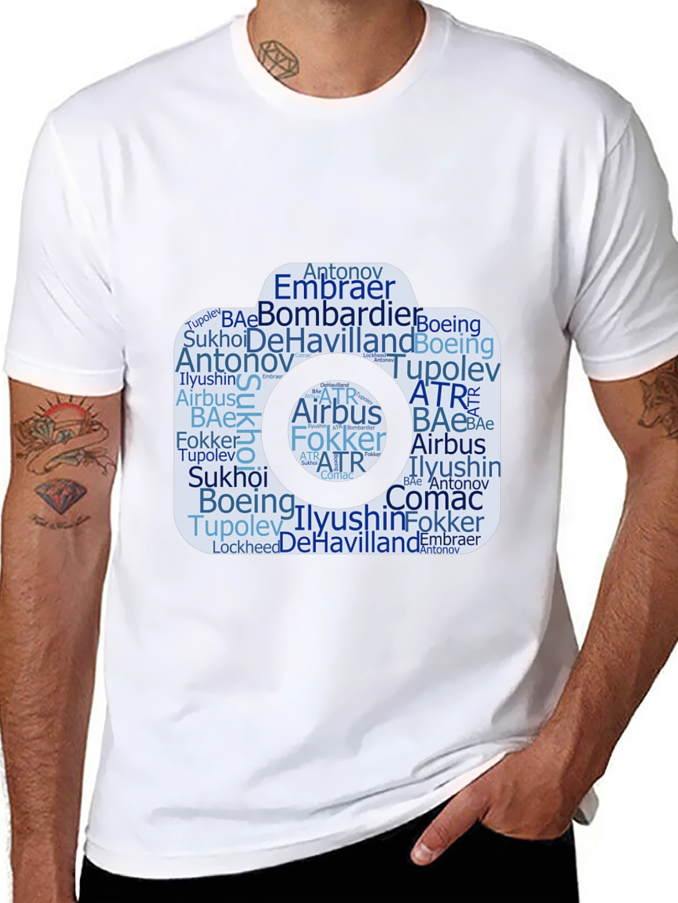 Aviation Company Word Art Camera T-Shirt
