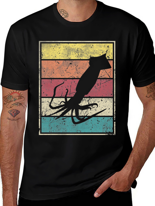 Retro Squid Graphic T-Shirt - Vintage Style