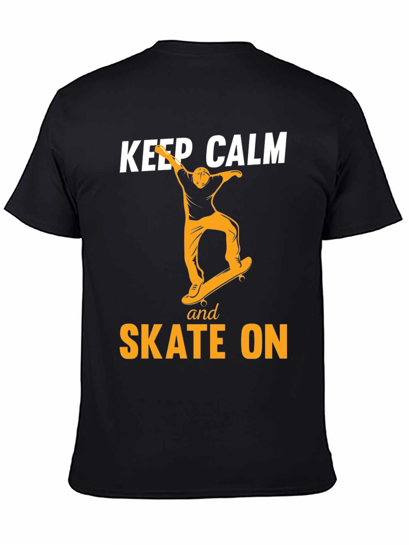 Keep Calm and Skate On Black T-Shirt