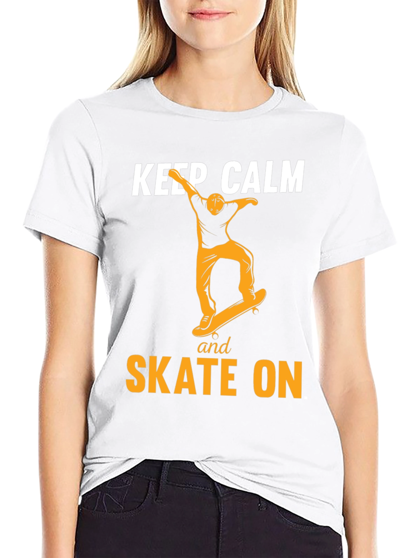 Keep Calm and Skate On Black T-Shirt