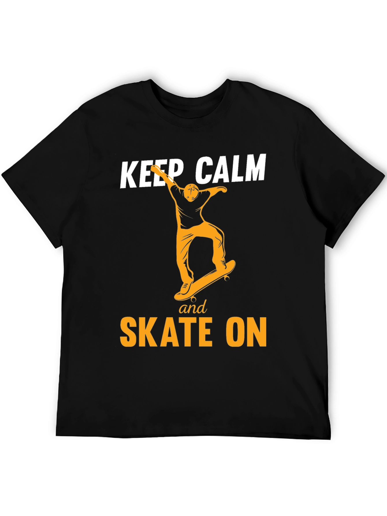 Keep Calm and Skate On Black T-Shirt