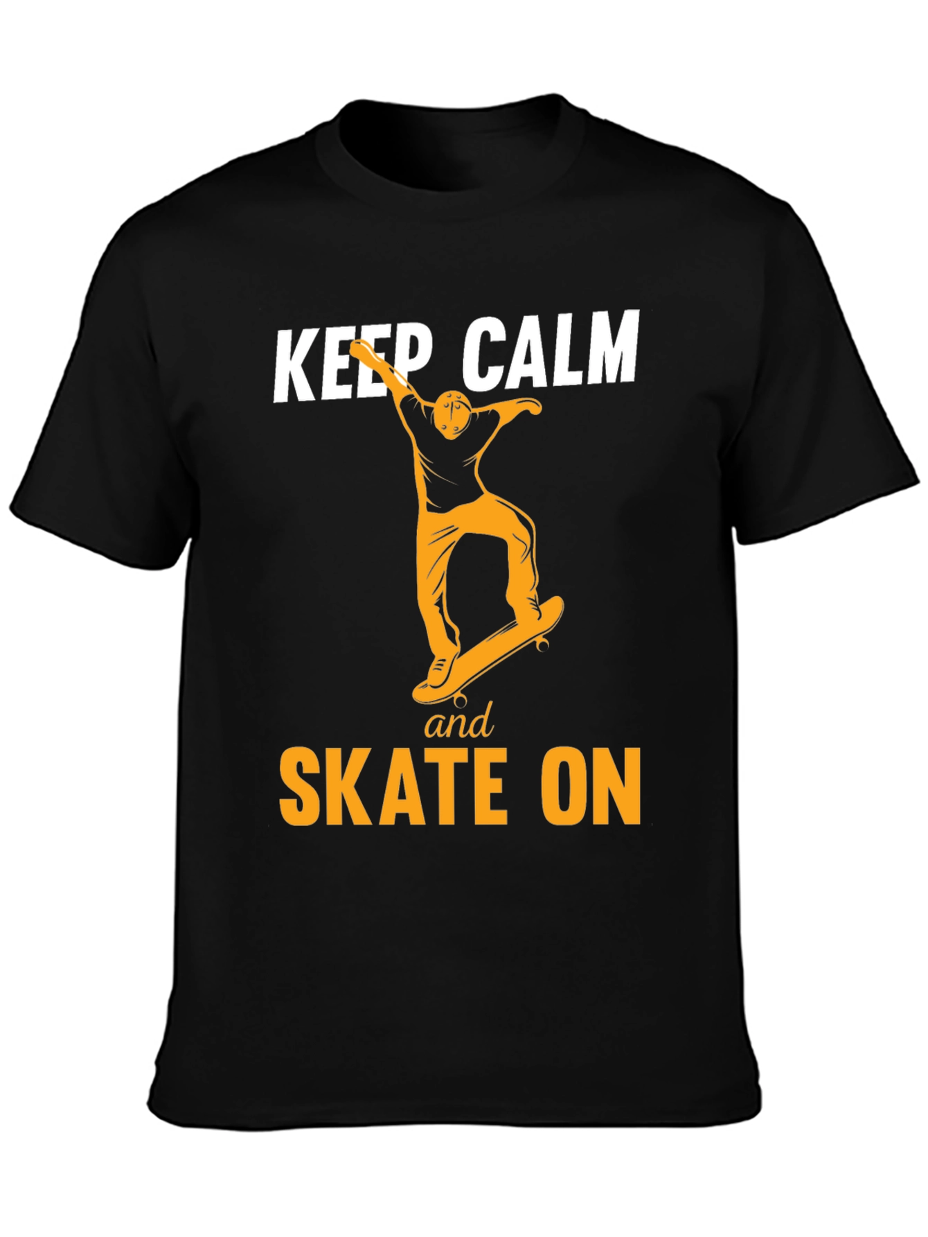 Keep Calm and Skate On Black T-Shirt