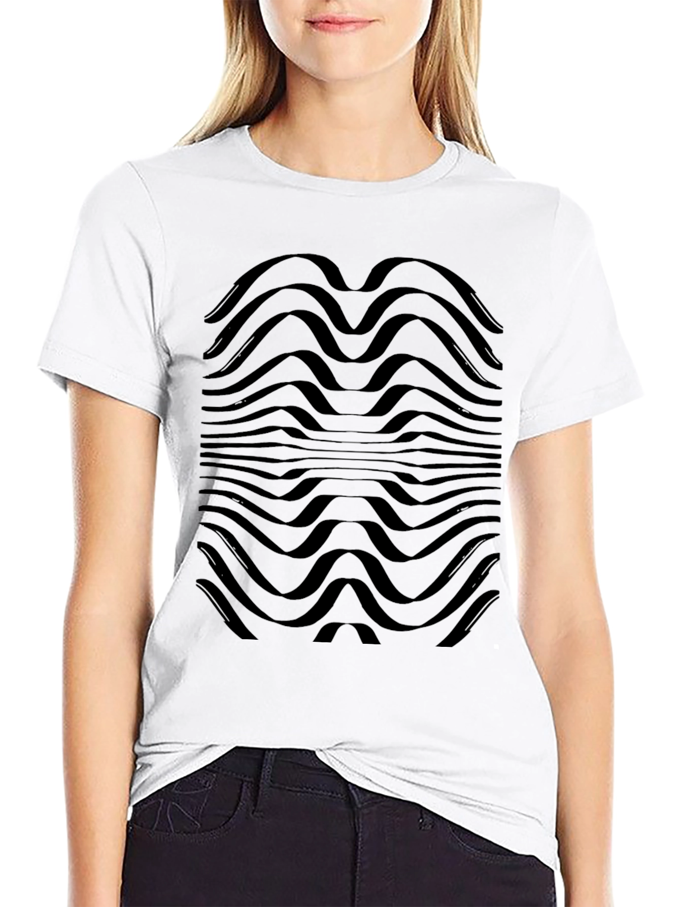 Abstract Wave Pattern T-Shirt - Modern Graphic Tee
