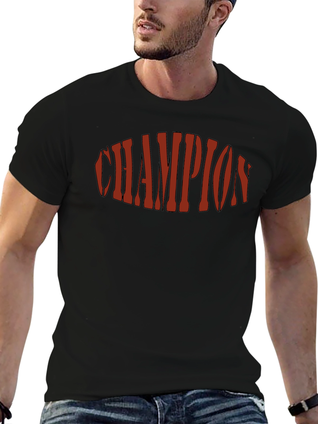 Champion Graphic Print Black T-Shirt