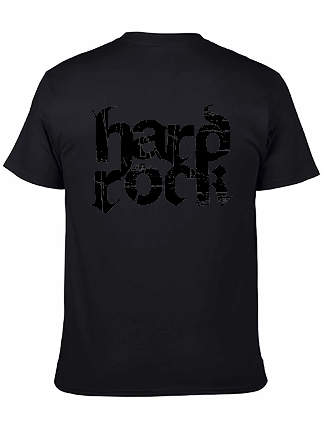 Hard Rock Distressed Print Black T-Shirt