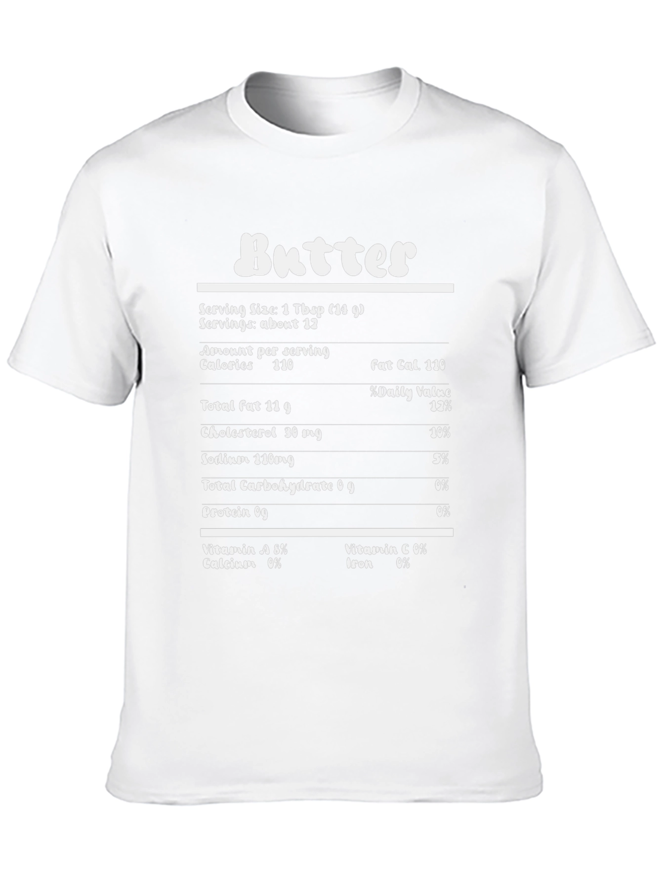 Butter Nutrition Facts Funny Black Graphic T-Shirt