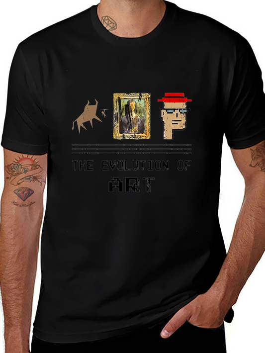 Evolution of Art Graphic Print Tee - Black
