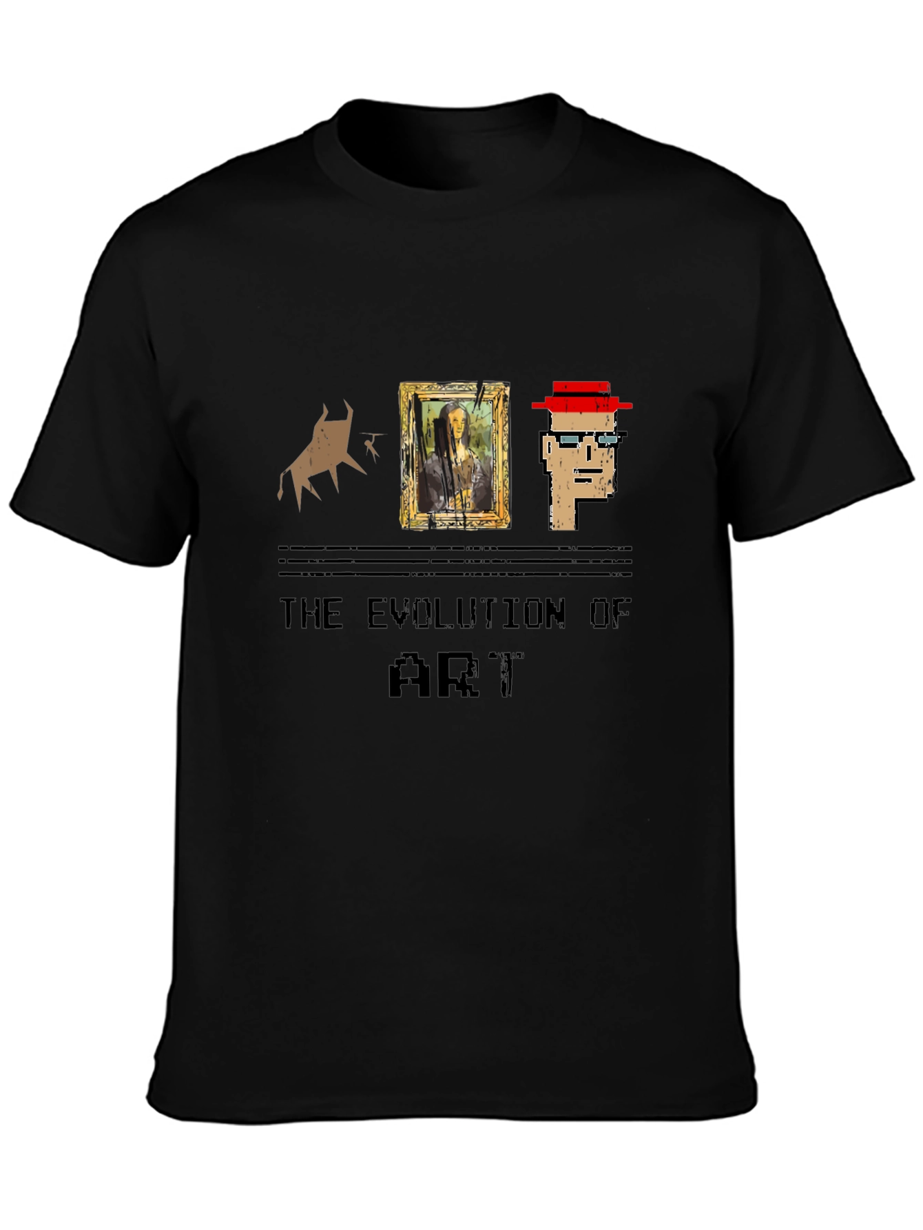 Evolution of Art Graphic Print Tee - Black