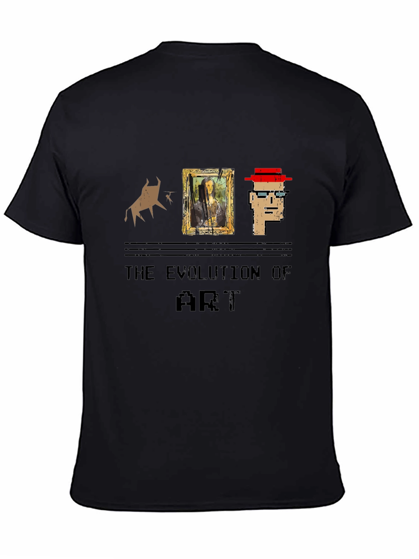 Evolution of Art Graphic Print Tee - Black