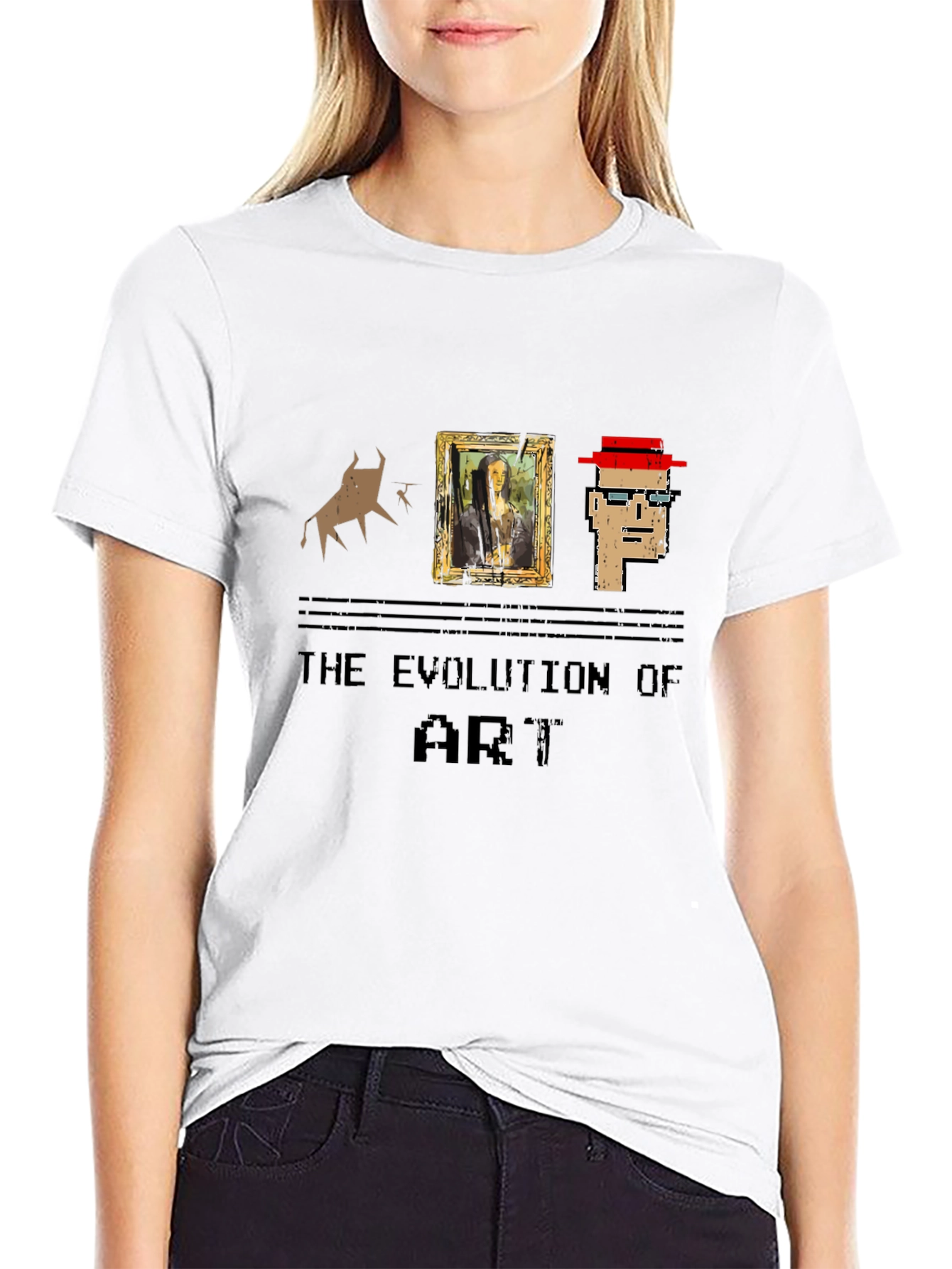 Evolution of Art Graphic Print Tee - Black