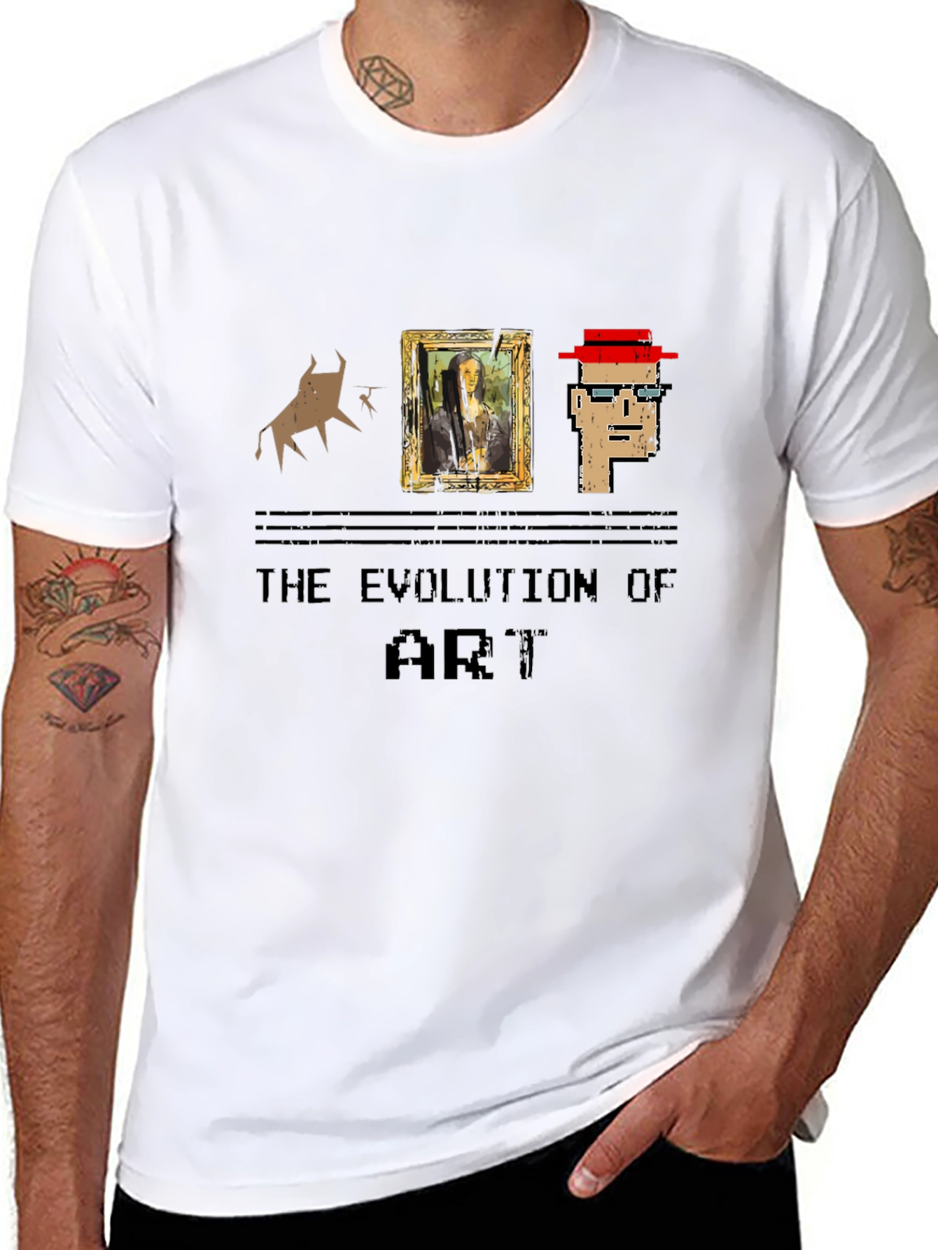 Evolution of Art Graphic Print Tee - Black