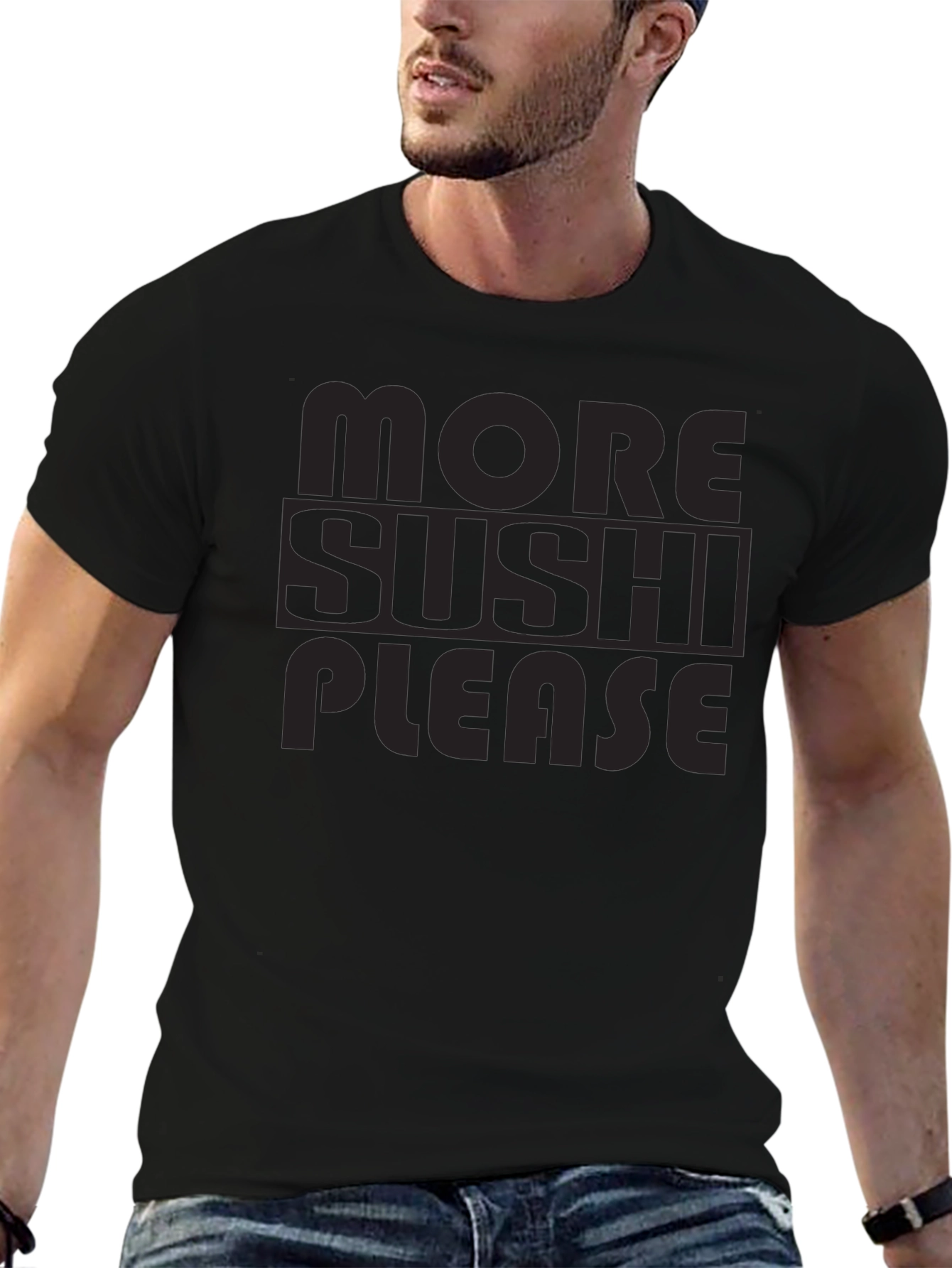 More Sushi Please T-Shirt - Black