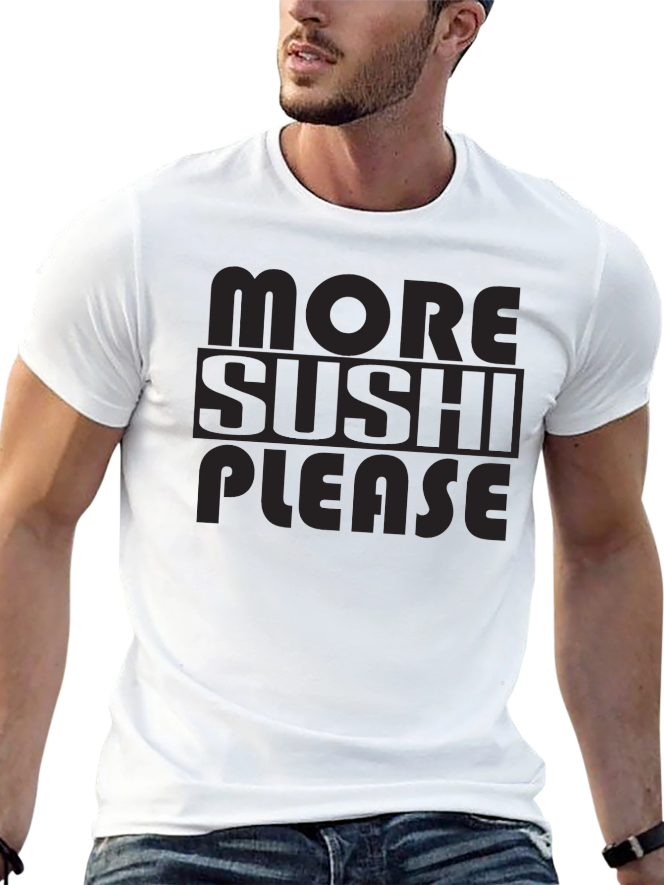More Sushi Please T-Shirt - Black