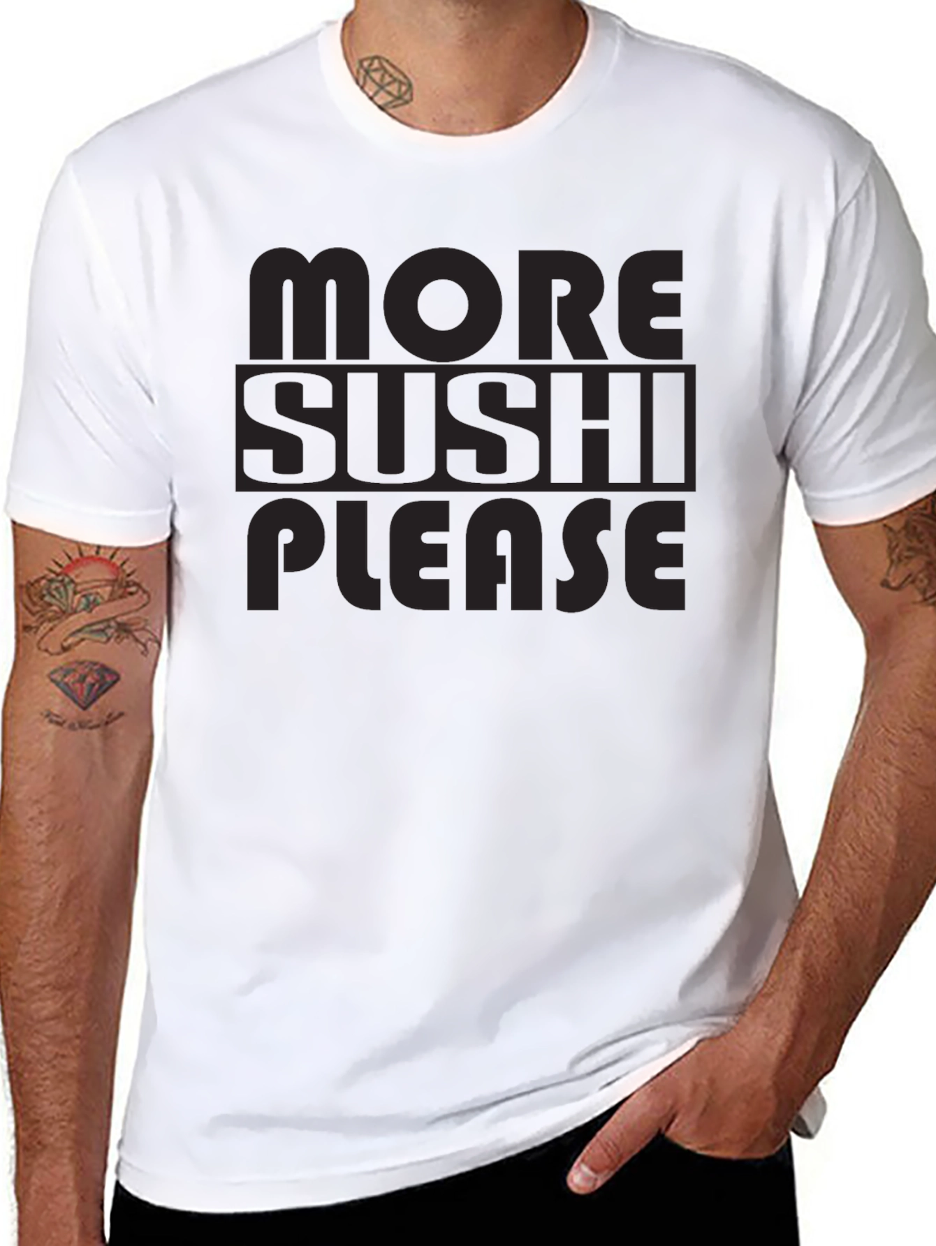 More Sushi Please T-Shirt - Black